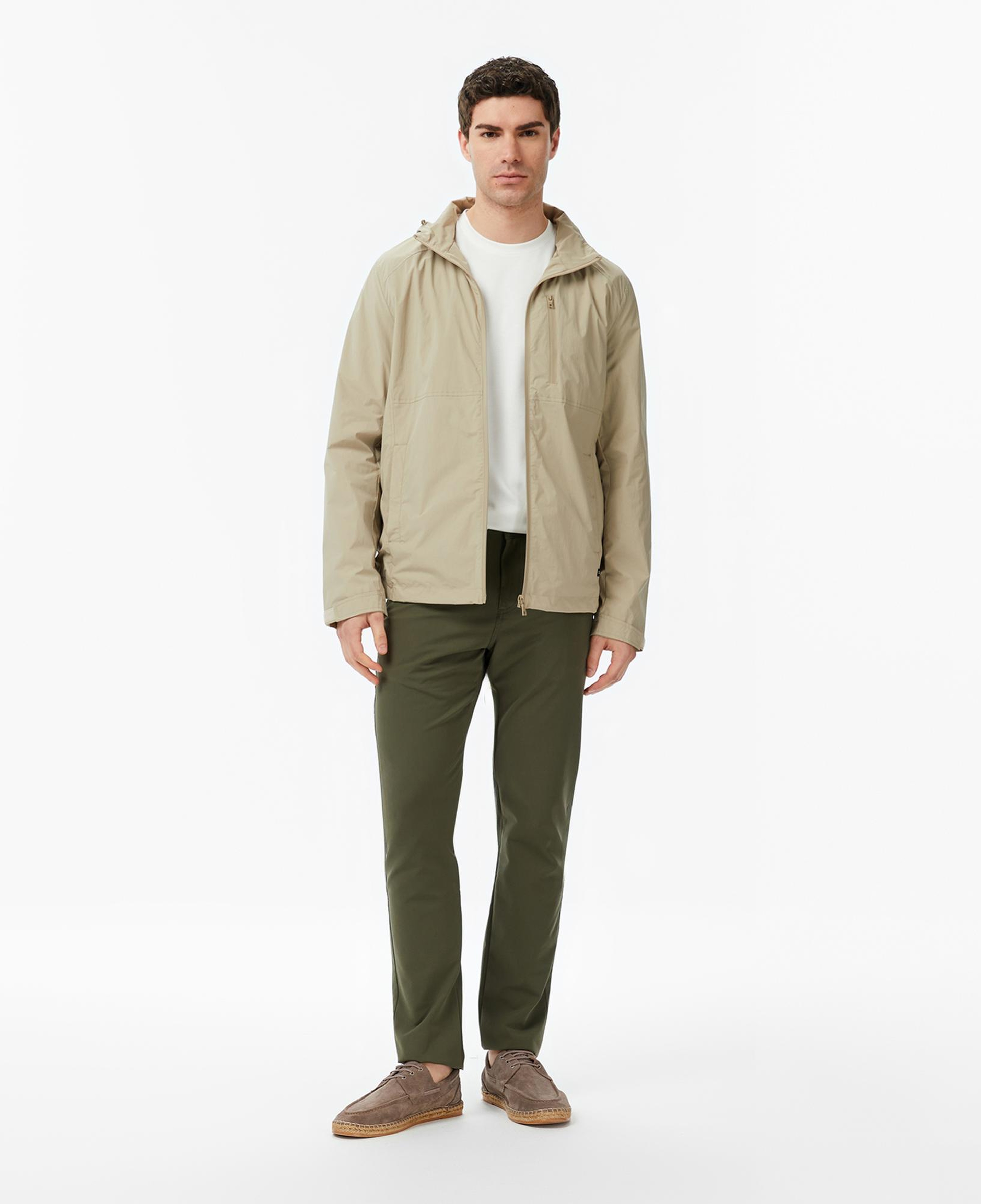 Nautica Erkek Bej Regular Fit ik Yaka Gizli Kapüşonlu Su İtici Mont