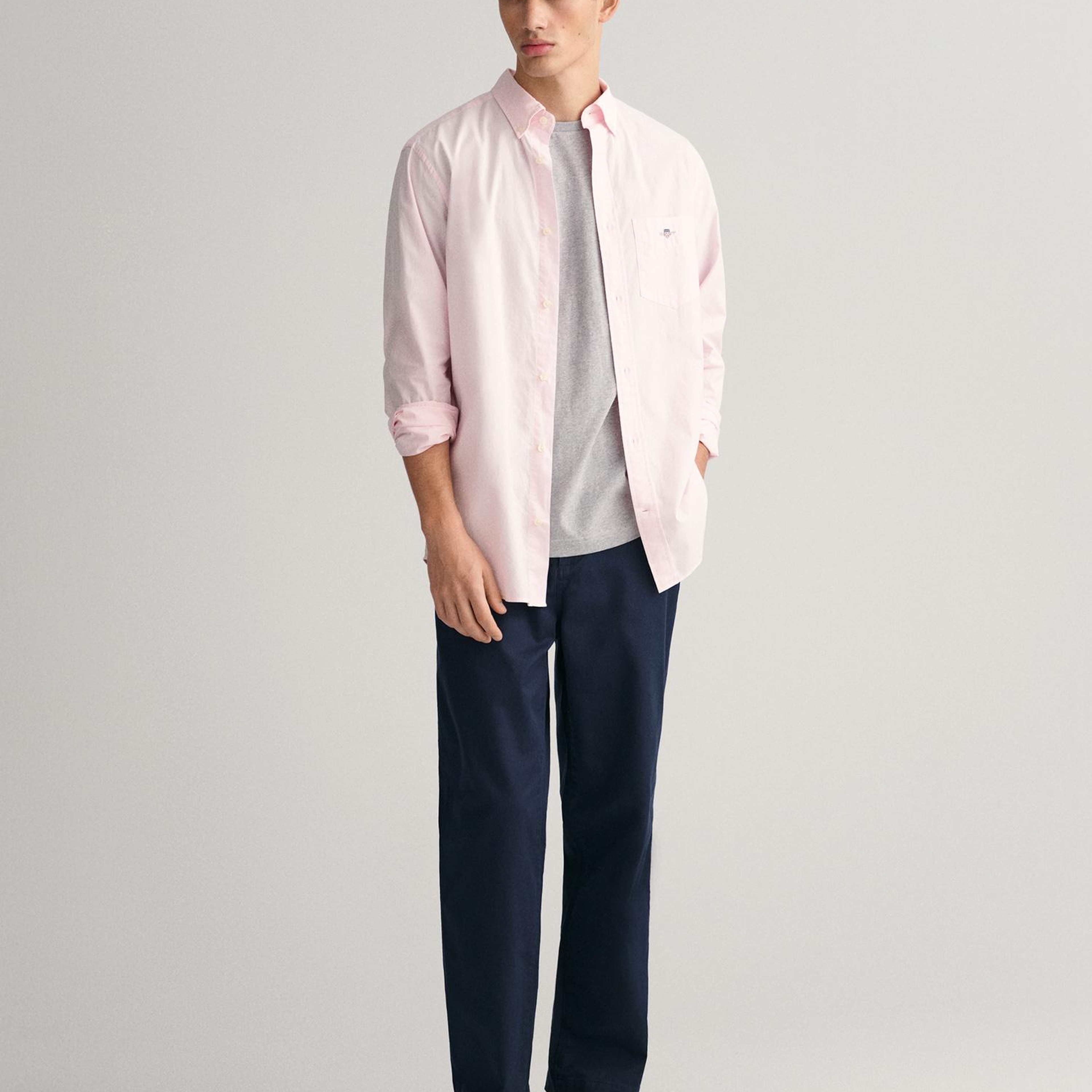 GANT Erkek Pembe Regular Fit Düğmeli Yaka Poplin Gömlek