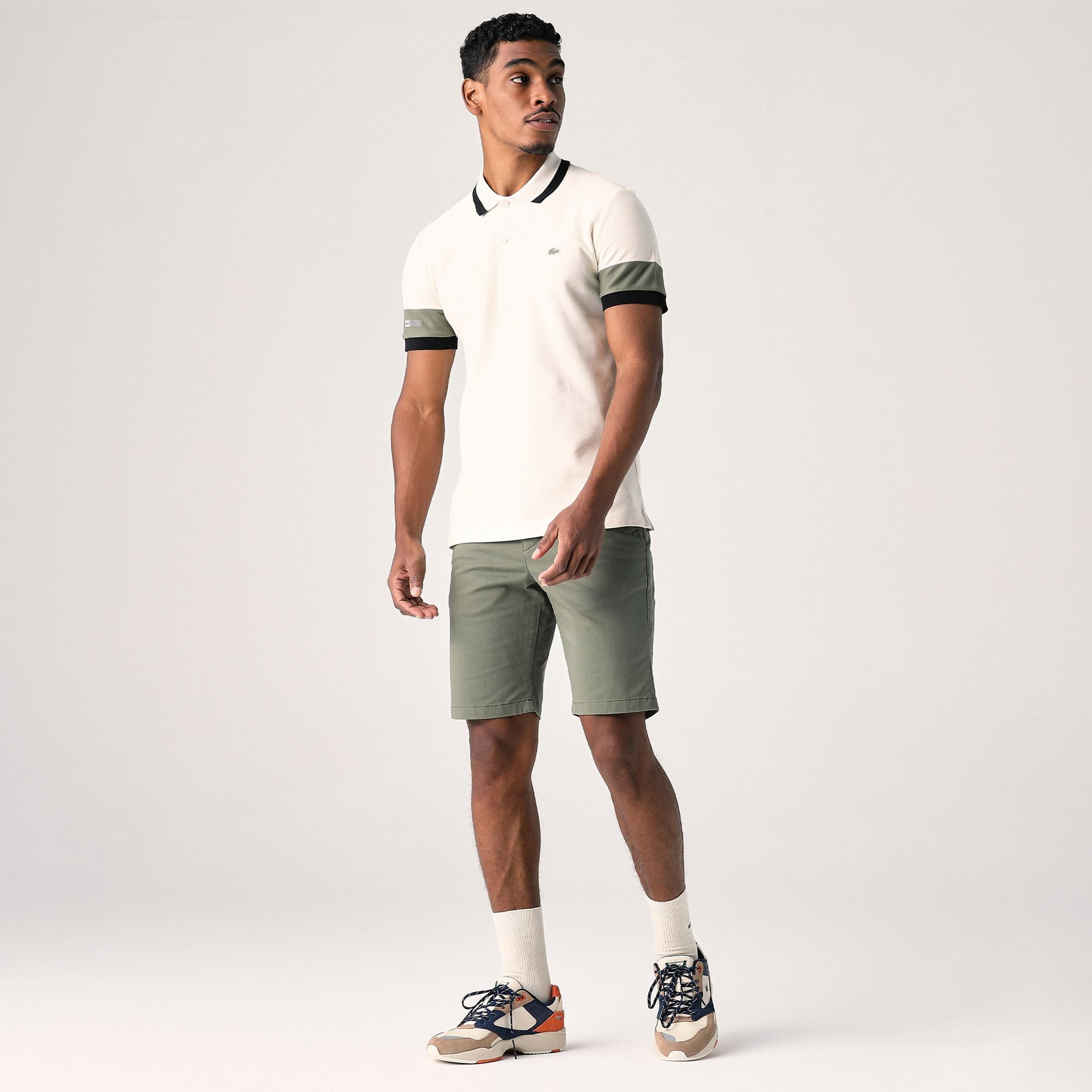 Erkek Slim Fit Koyu Yeşil Bermuda