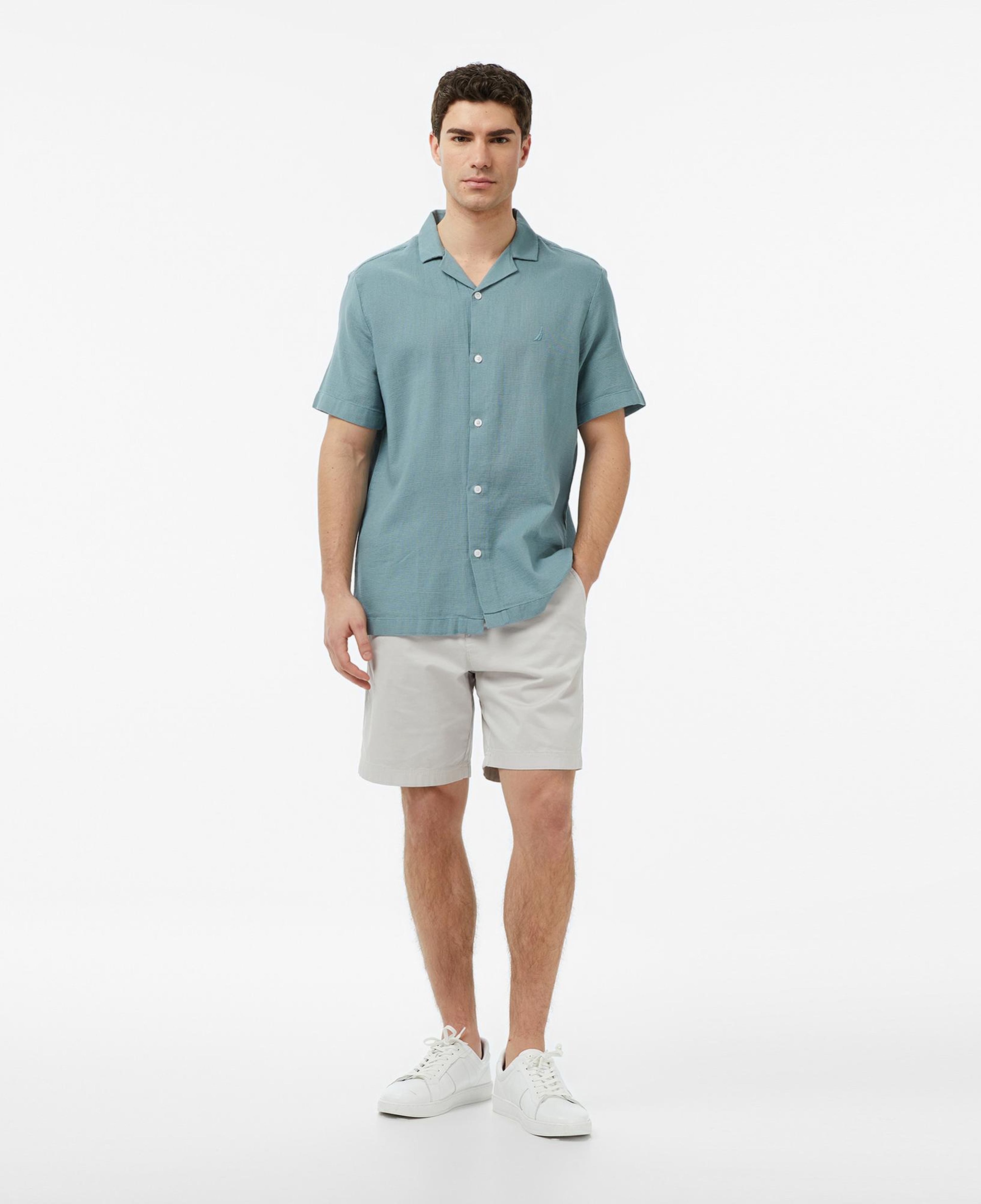 Nautica Erkek Yeşil Regular Fit Kısa Kollu Gömlek