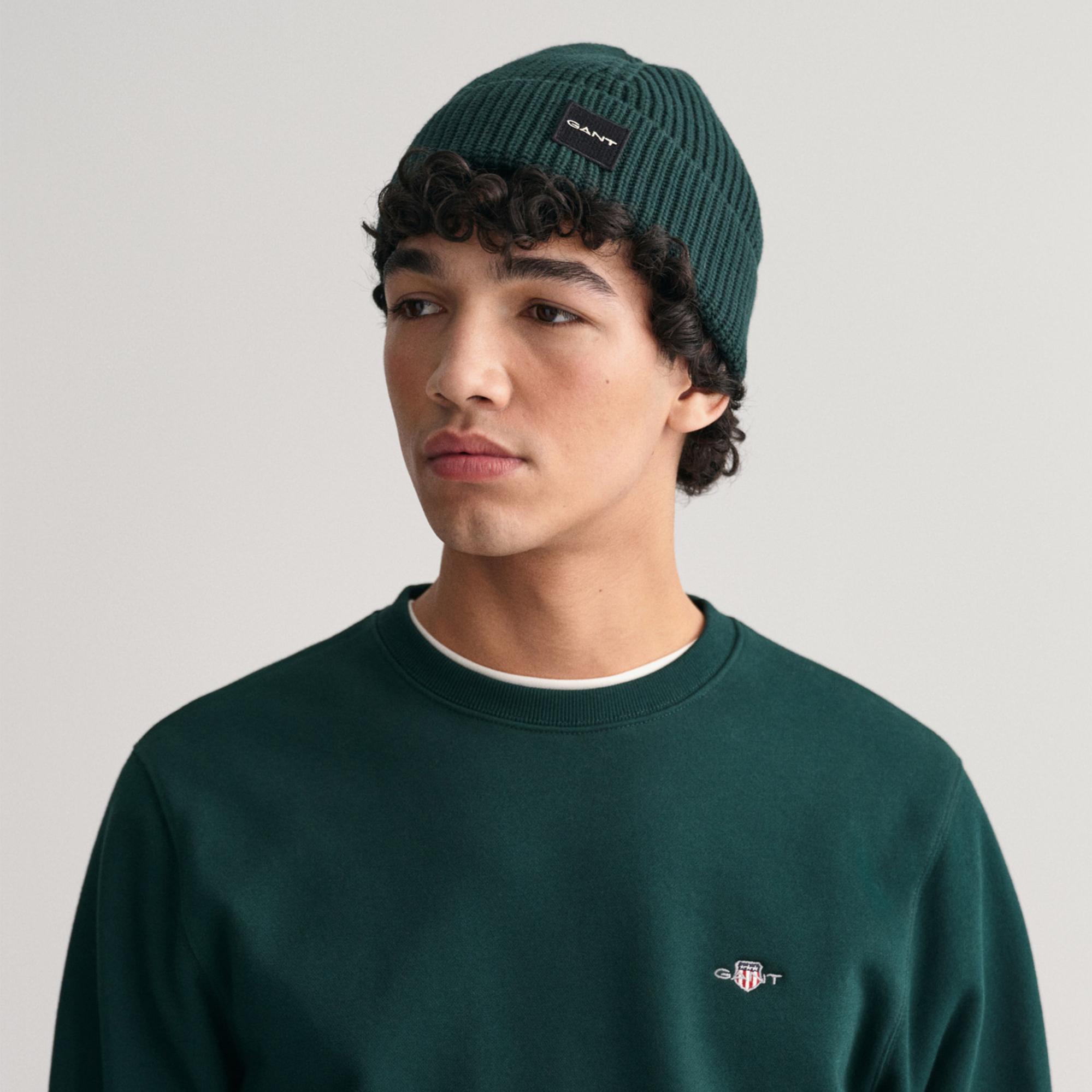 GANT Erkek Yeşil Regular Fit Bisiklet Yaka Sweatshirt