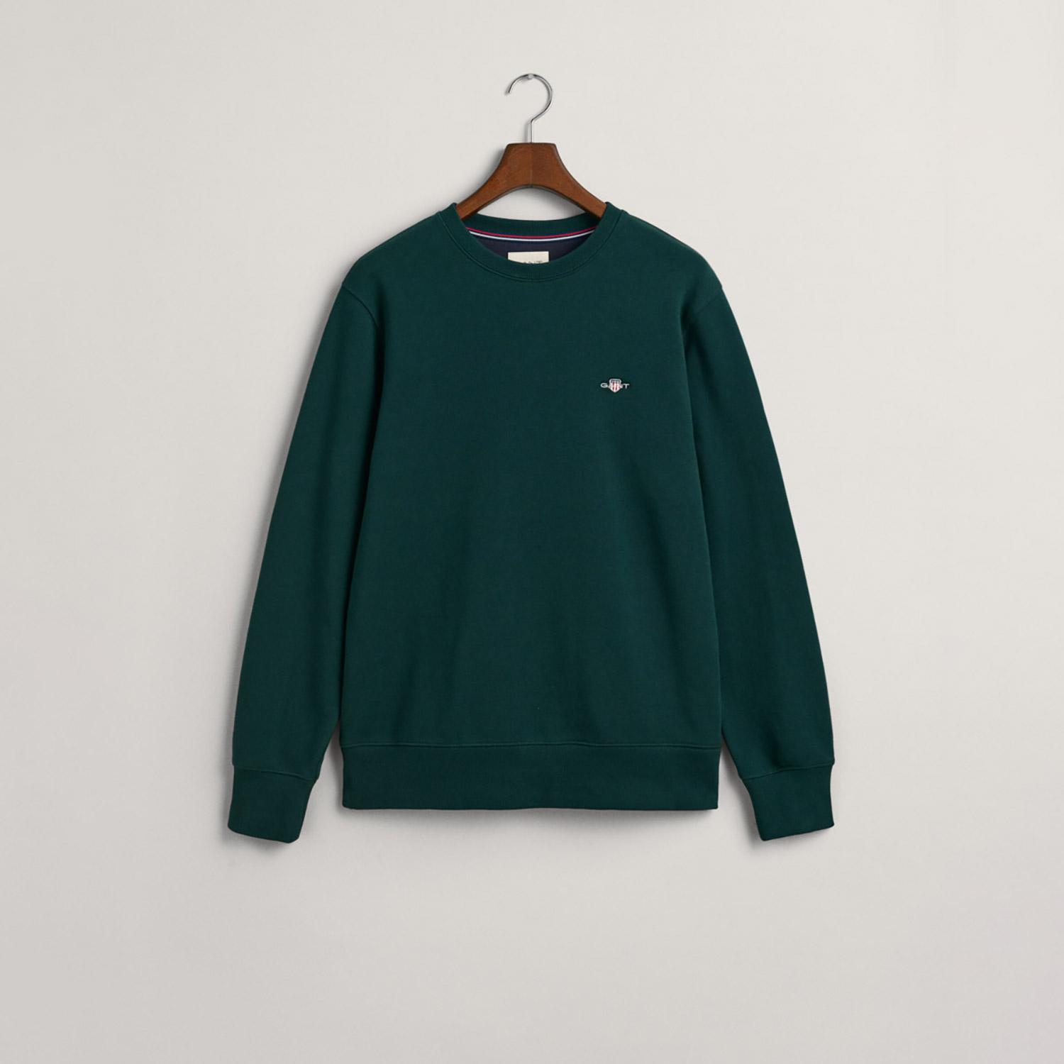 GANT Erkek Yeşil Regular Fit Bisiklet Yaka Sweatshirt