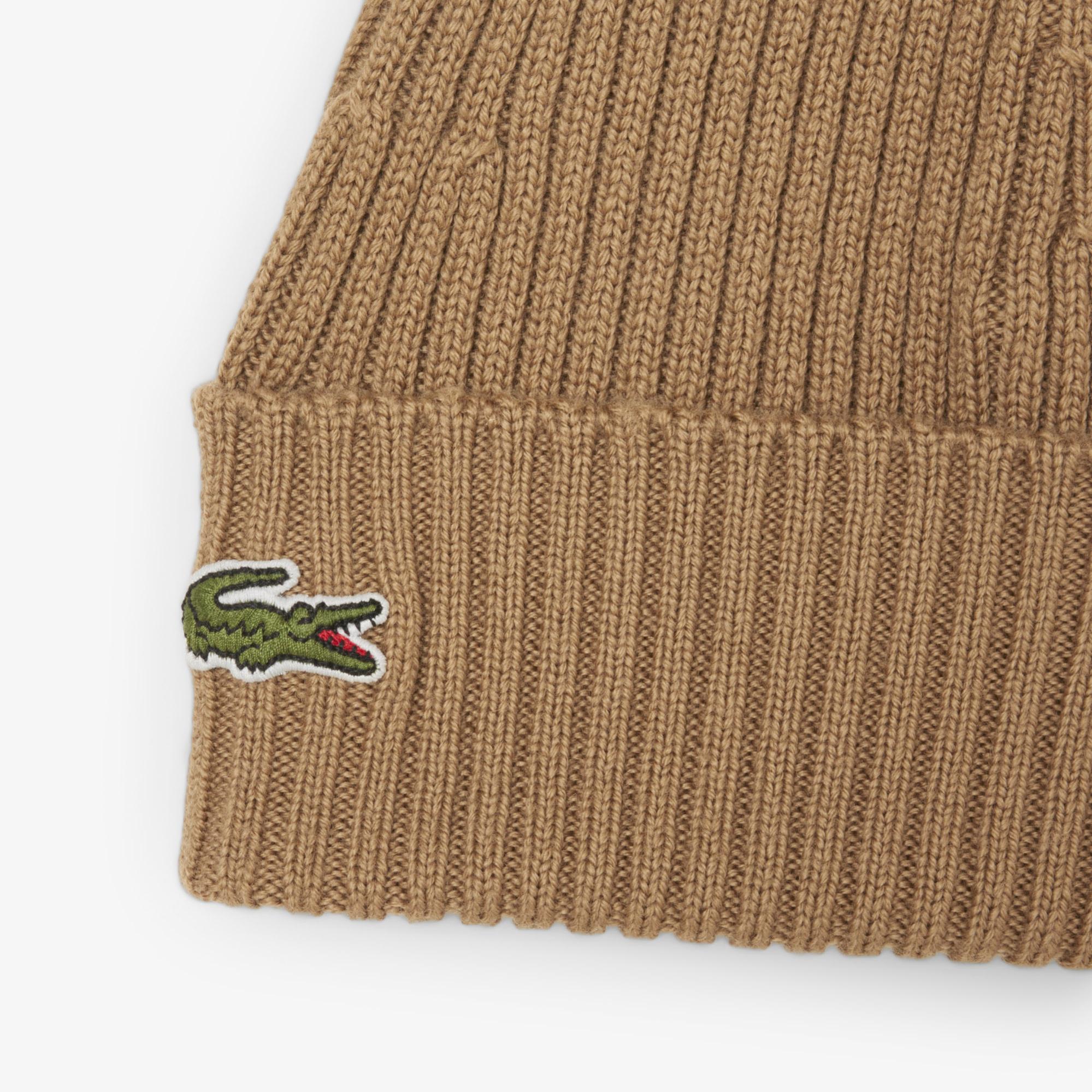 Lacoste Unisex Yün Açık Kahverengi Bere