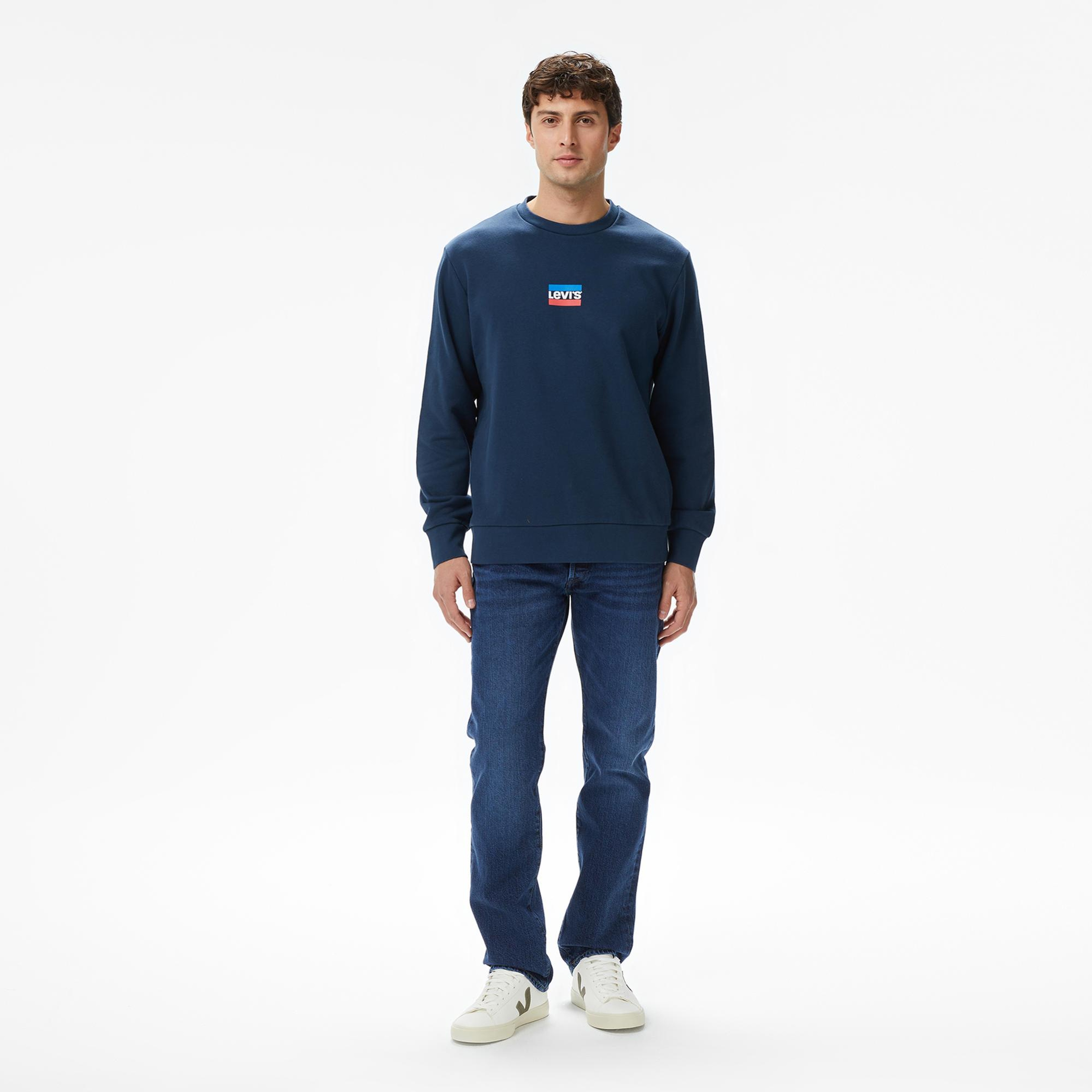 Levi's Graphic Crew Erkek Mavi Sweatshirt