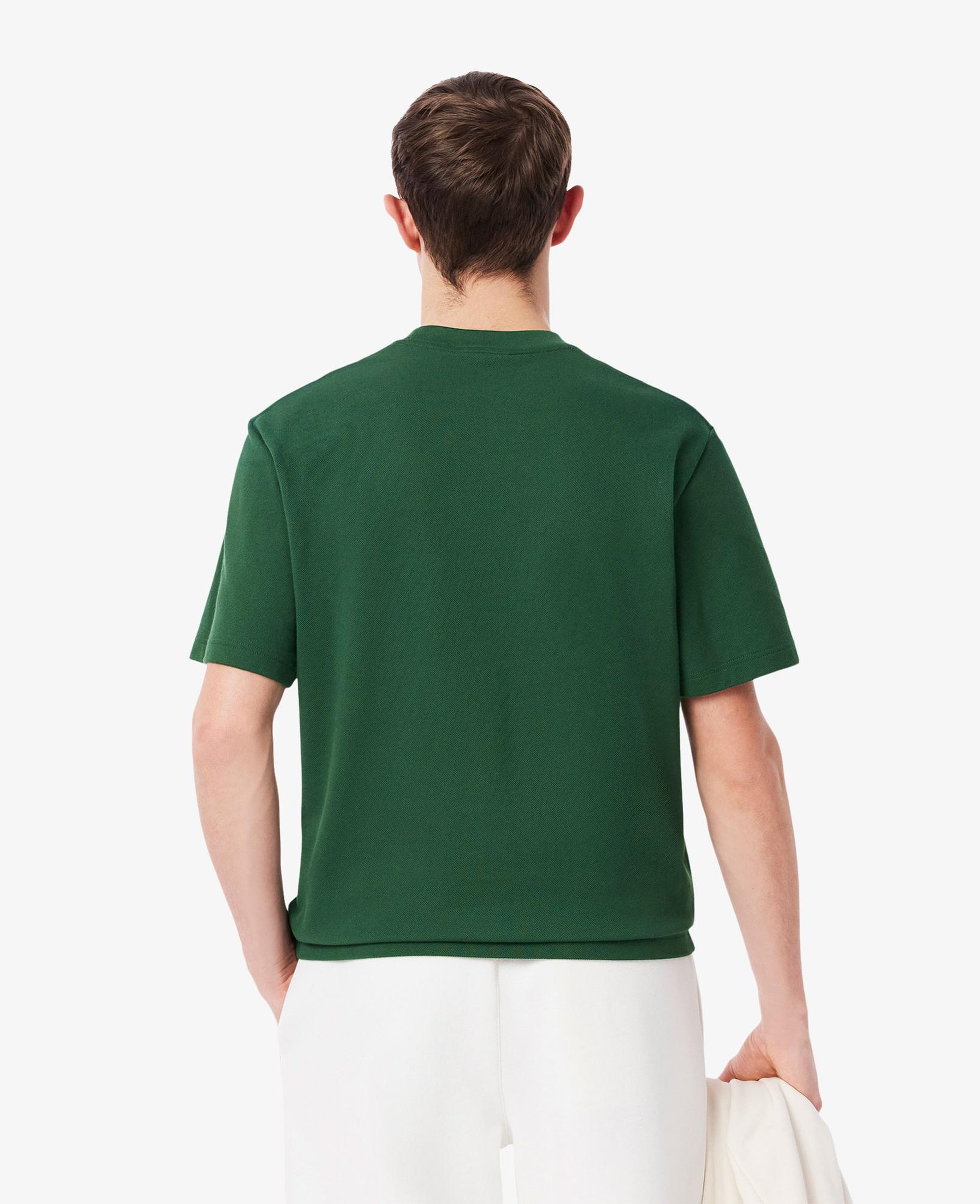 Lacoste Erkek Classic Fit Bisiklet Yaka Desenli Koyu Yeşil T-Shirt