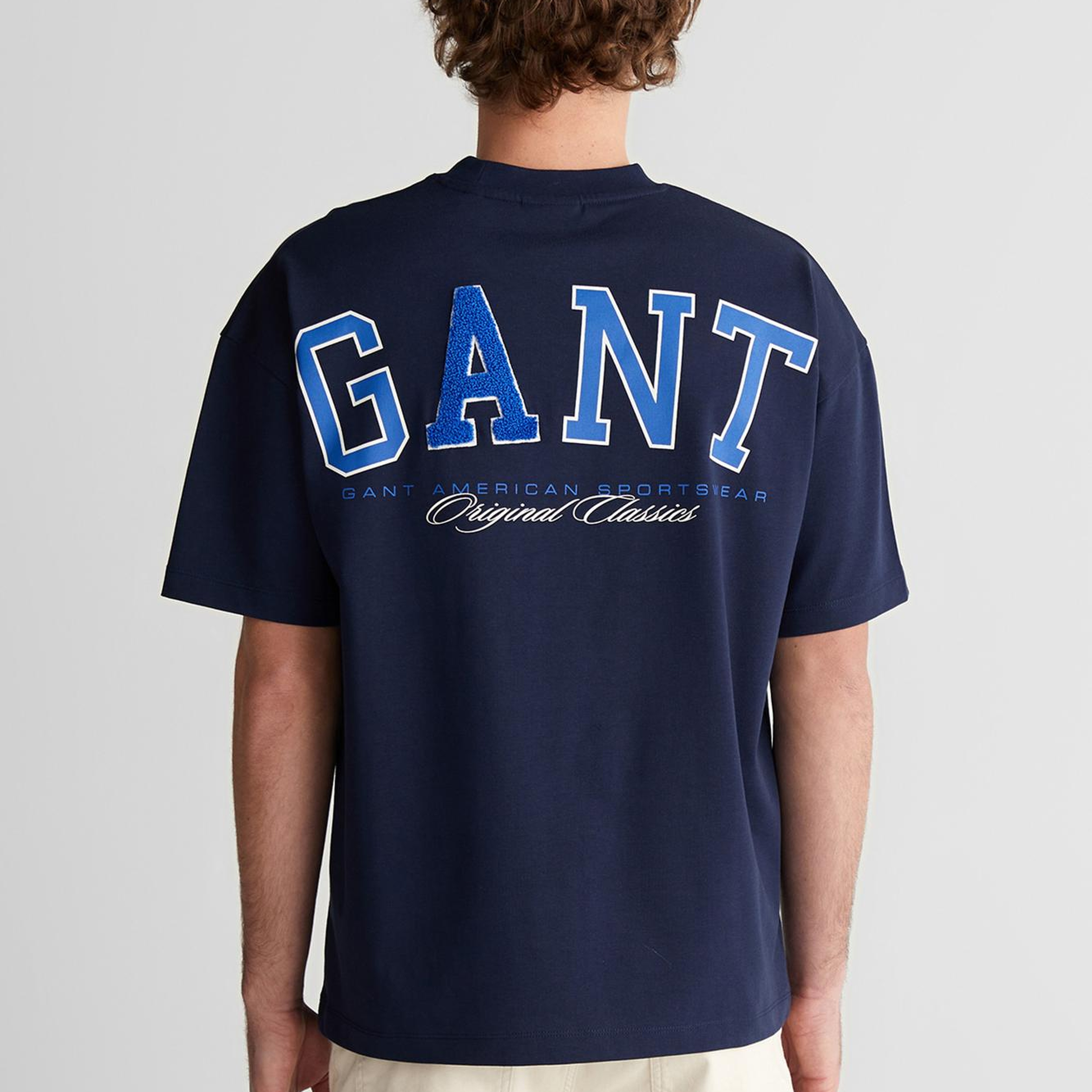 GANT Erkek Lacivert Baskılı Kısa Kollu T-Shirt