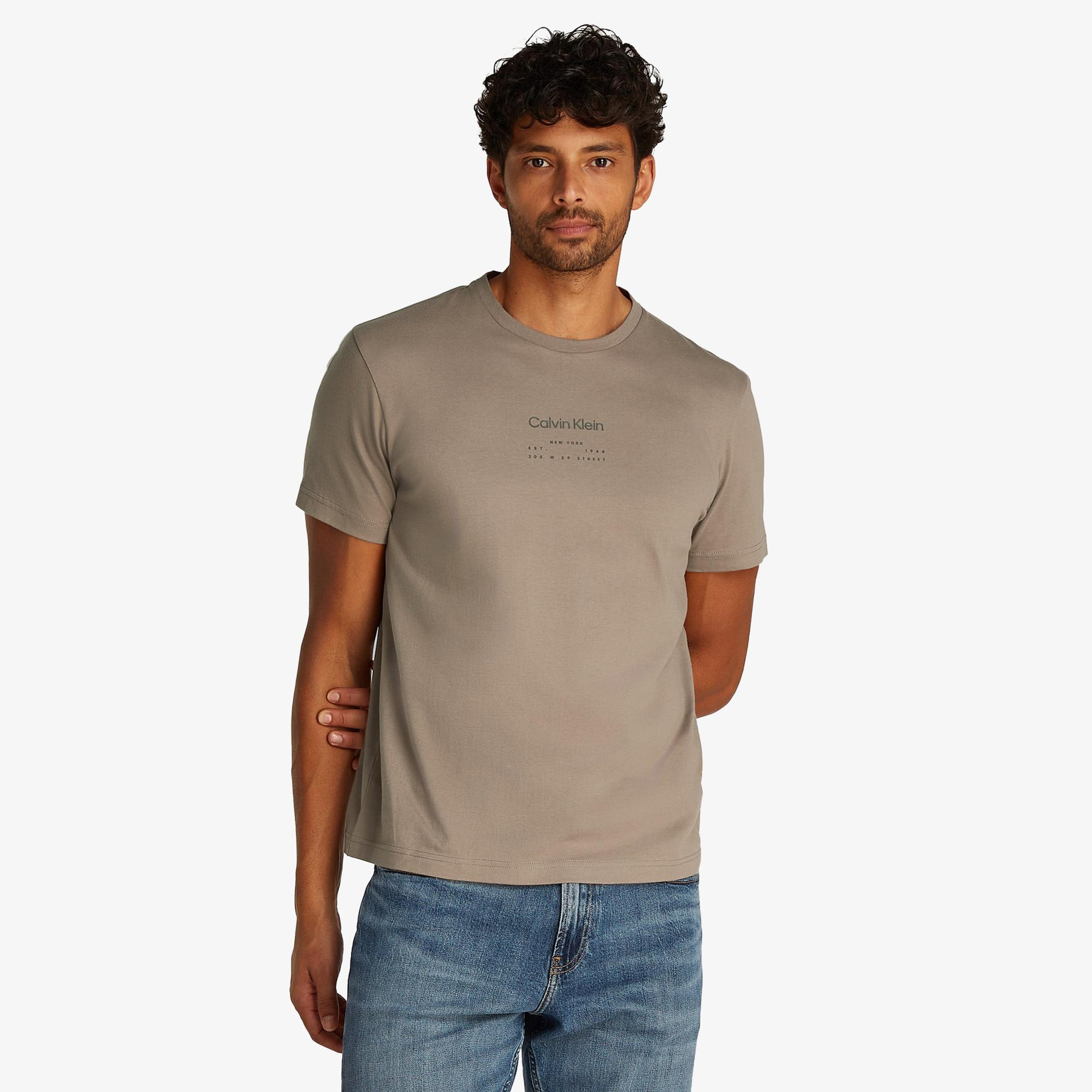 Calvin Klein Erkek Gri T-Shirt