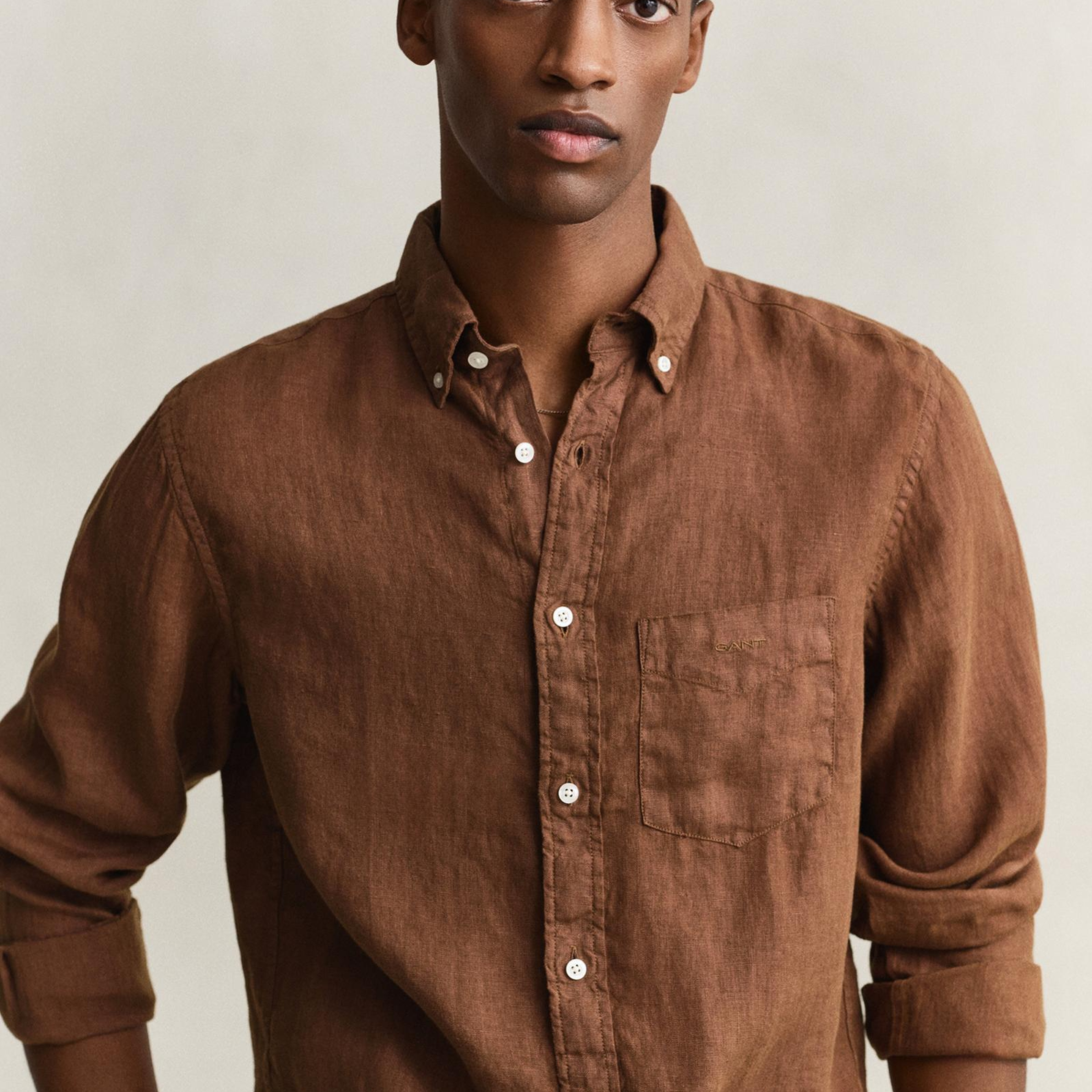 GANT Erkek Kahverengi Regular Fit Gömlek