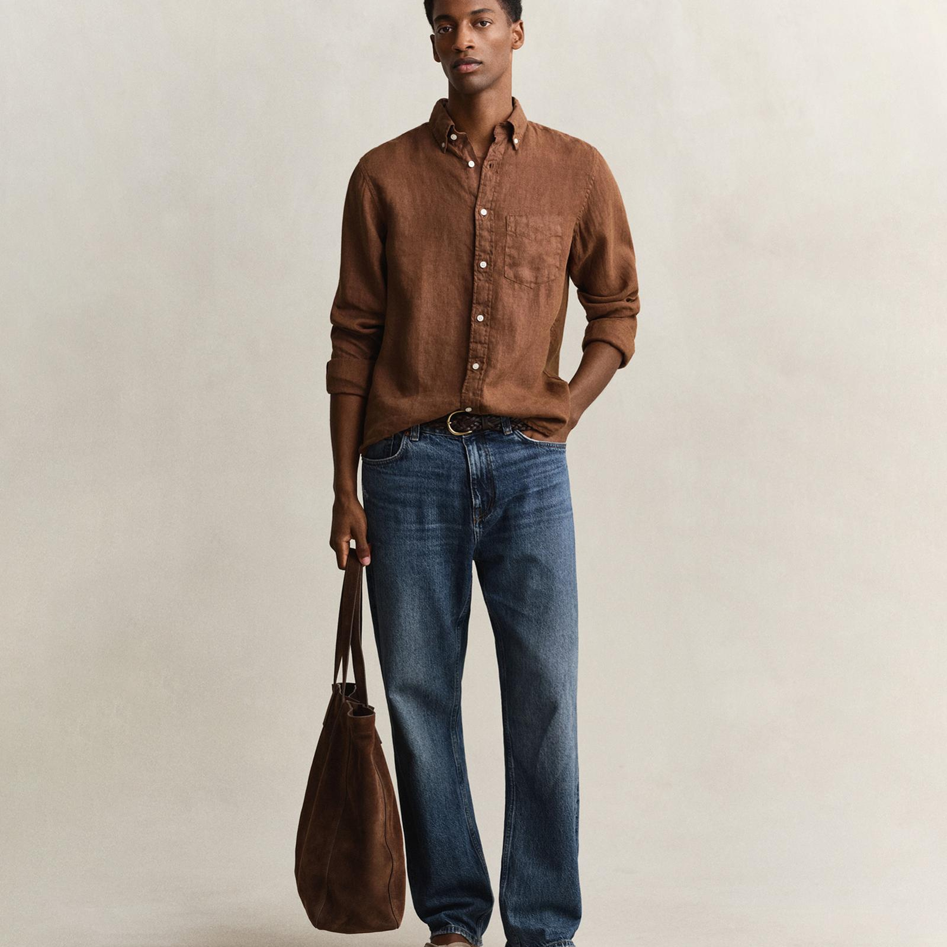 GANT Erkek Kahverengi Regular Fit Gömlek