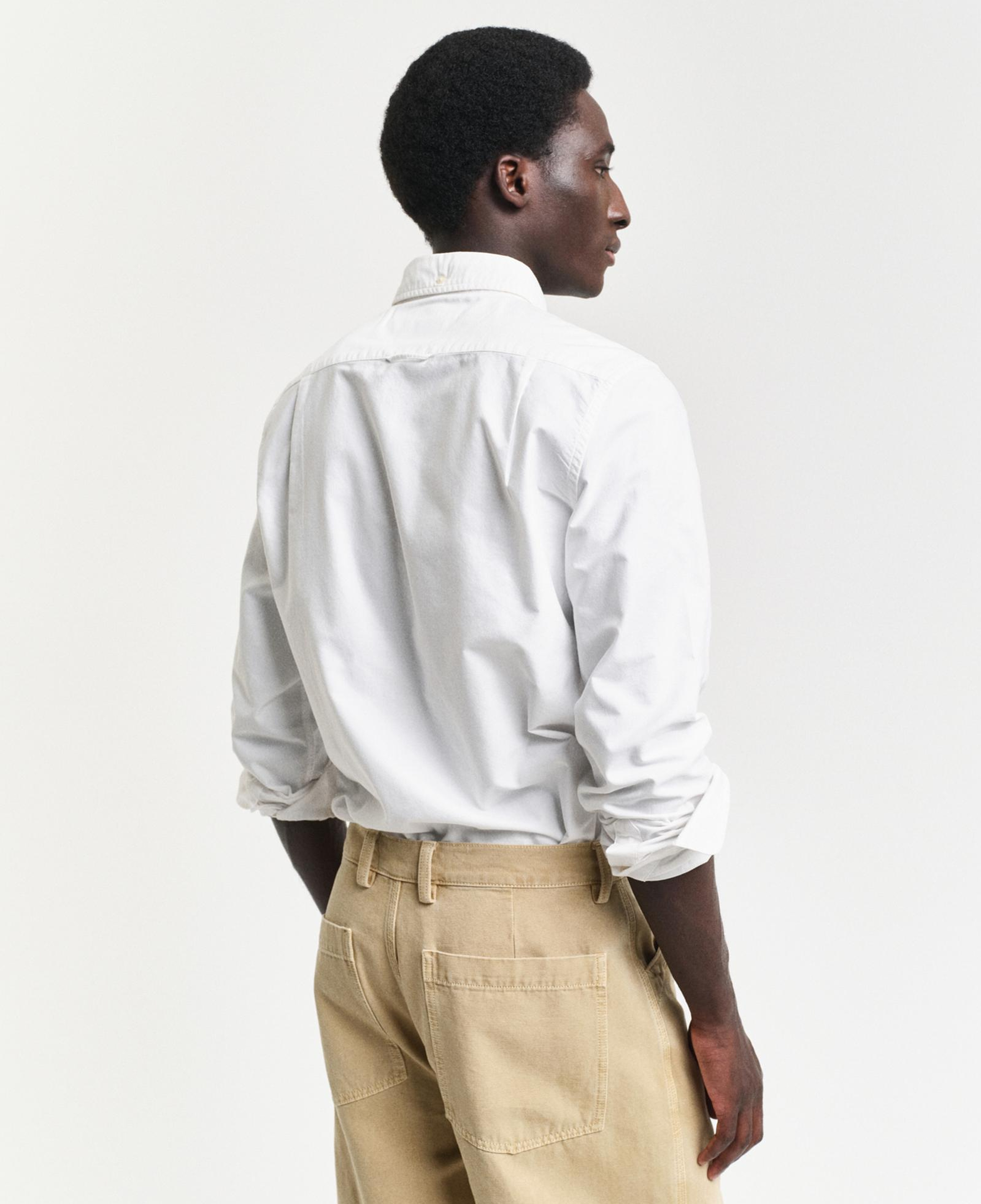 GANT Erkek Beyaz Slim Fit Klasik Yaka Oxford Gömlek