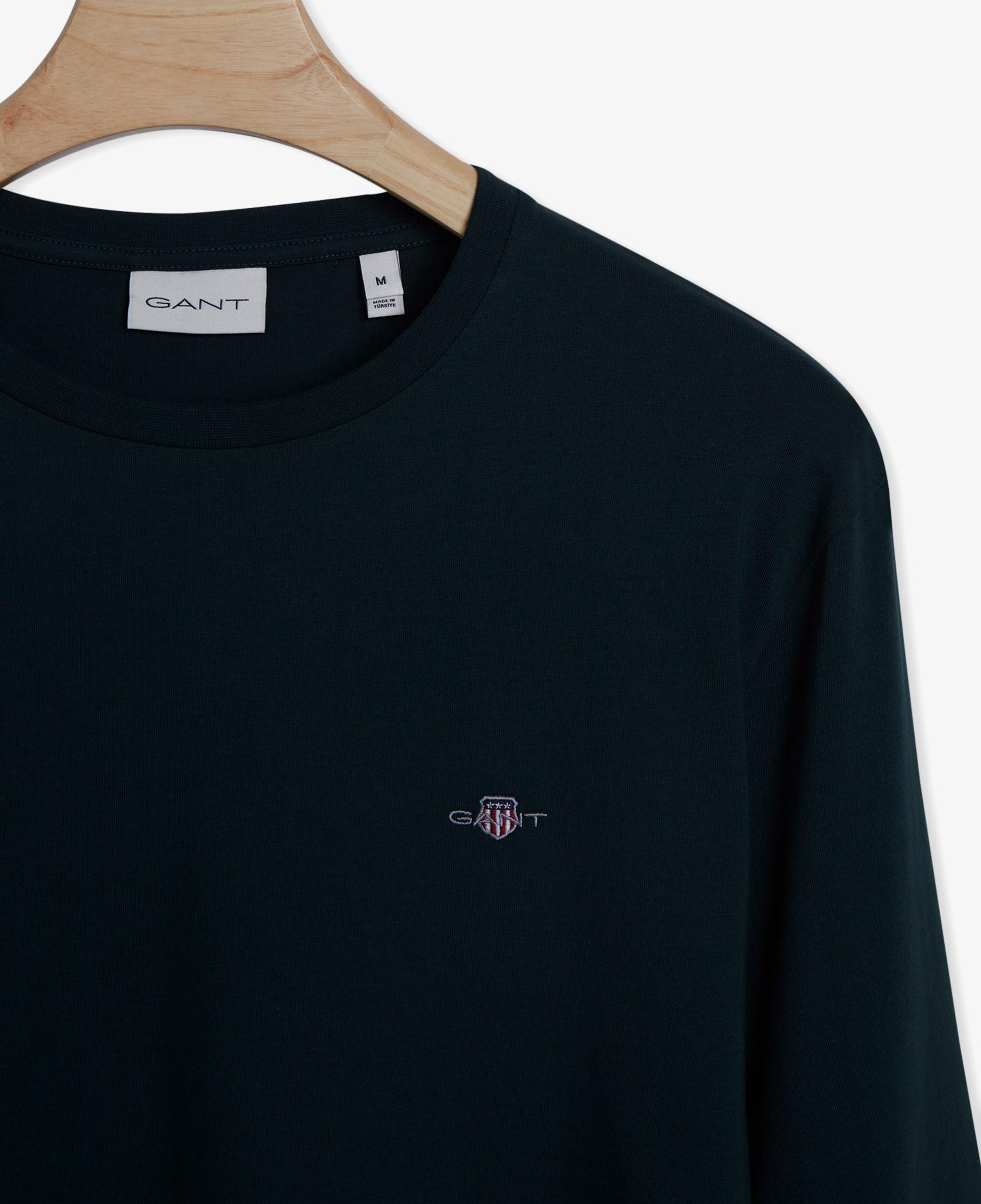 GANT Erkek Yeşil Regular Fit Bisiklet Yaka Uzun Kollu T-Shirt