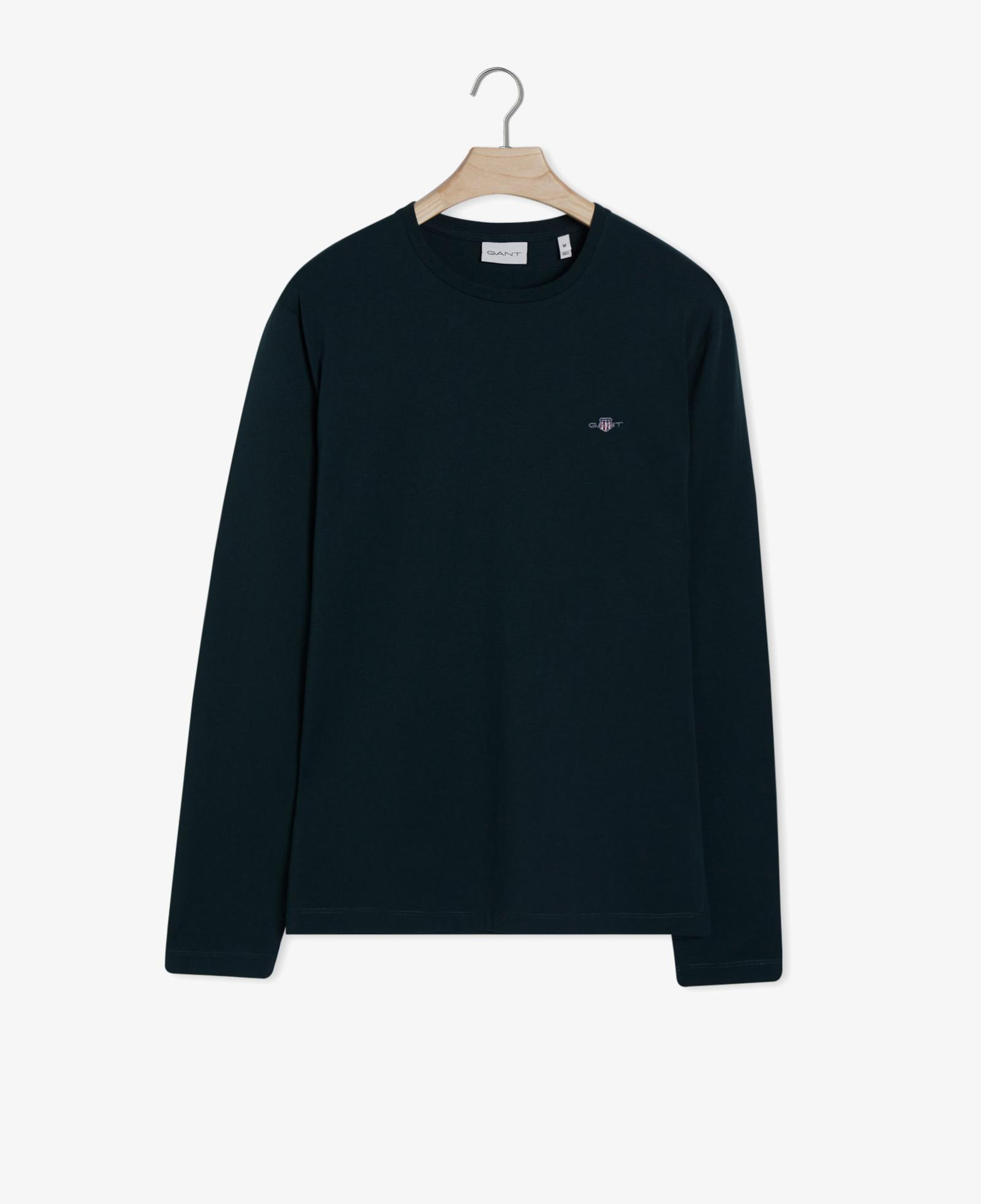 GANT Erkek Yeşil Regular Fit Bisiklet Yaka Uzun Kollu T-Shirt