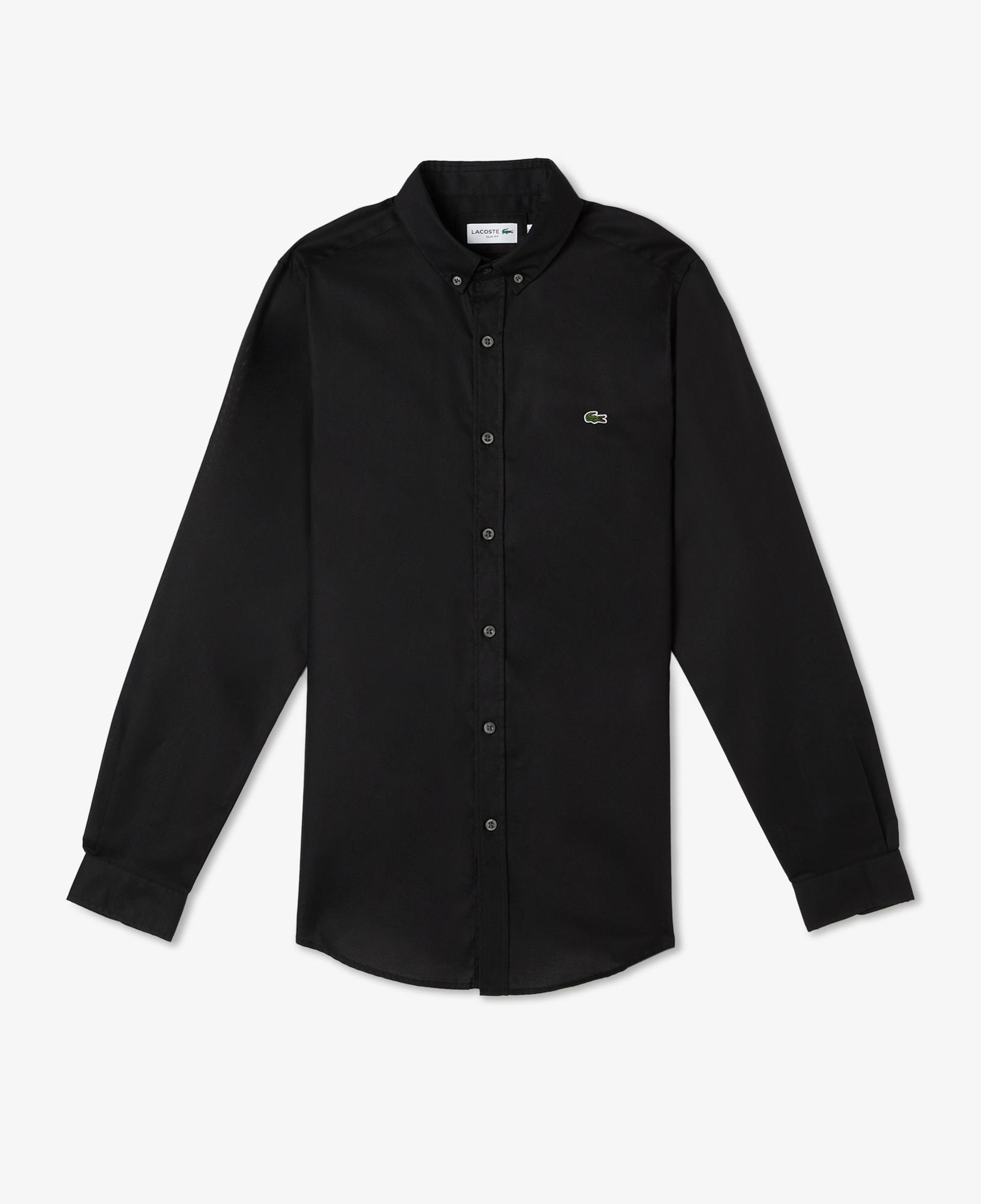 Lacoste Erkek Slim Fit Düğmeli Yaka Siyah Gömlek