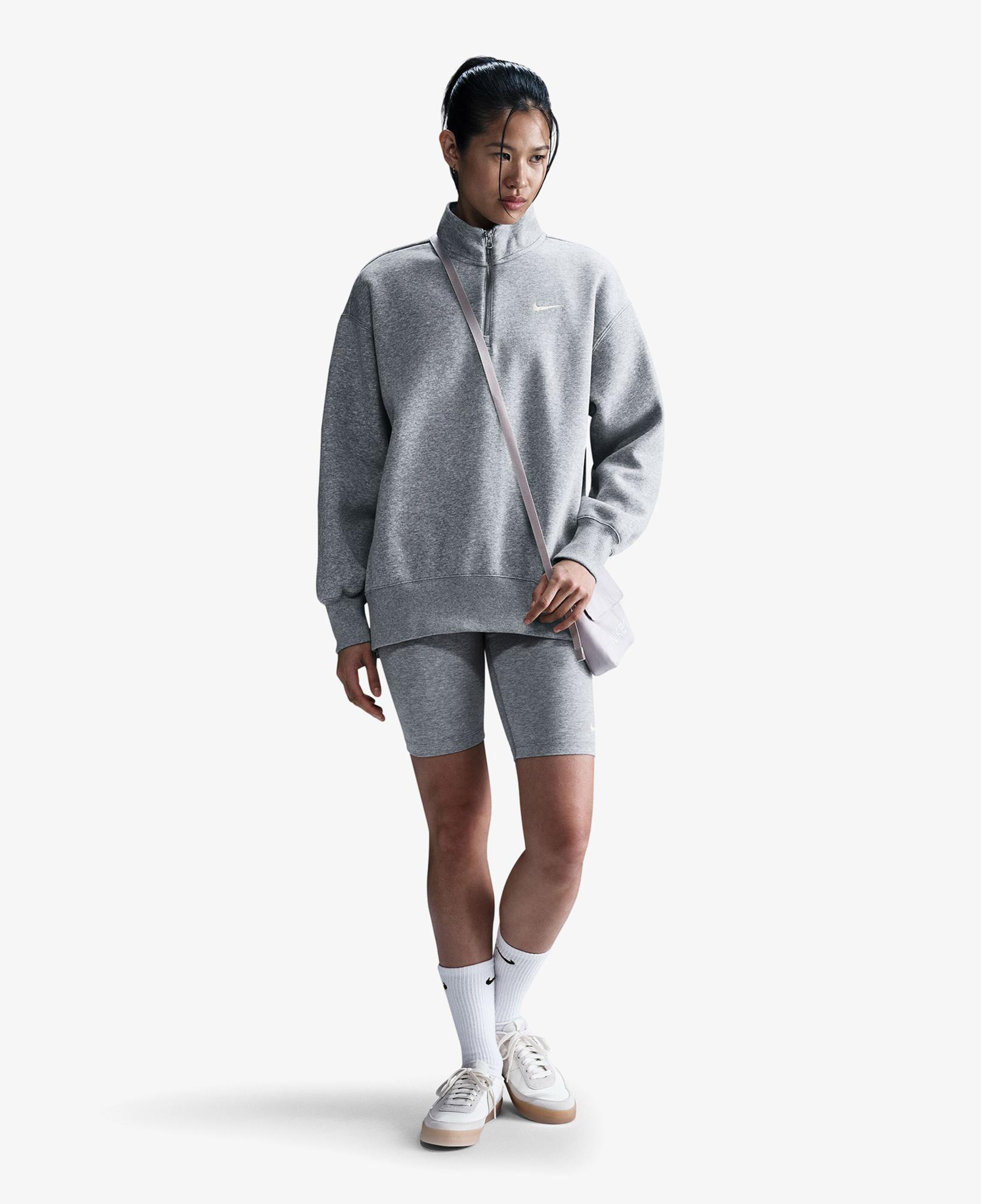 Nike Sportswear Phoenix Fleece Kadın Gri Sweatshirt