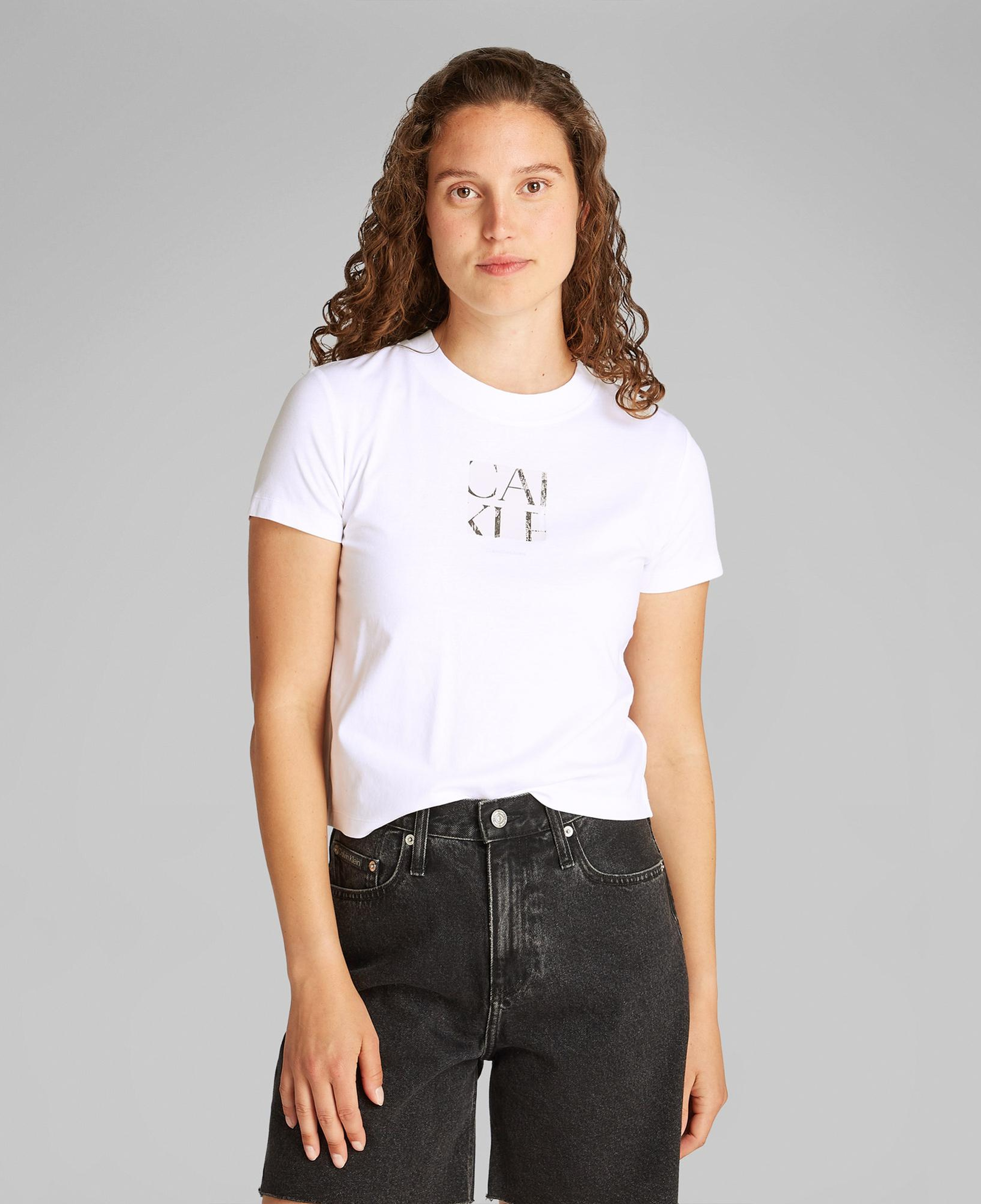 Calvin Klein Front Photo Graphic Baby Kadın Beyaz T-Shirt