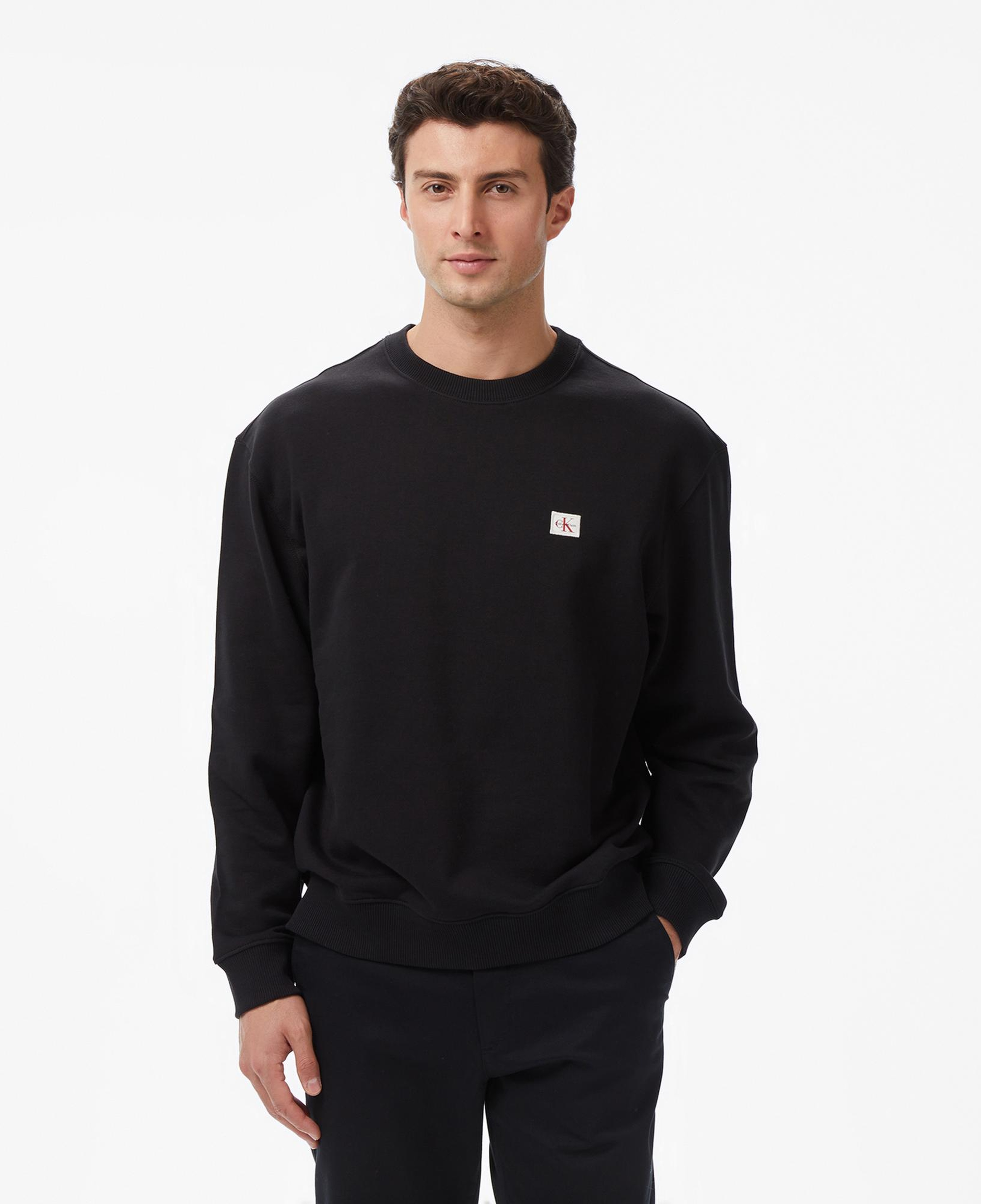 Calvin Klein Terry Badge Erkek Siyah Sweatshirt