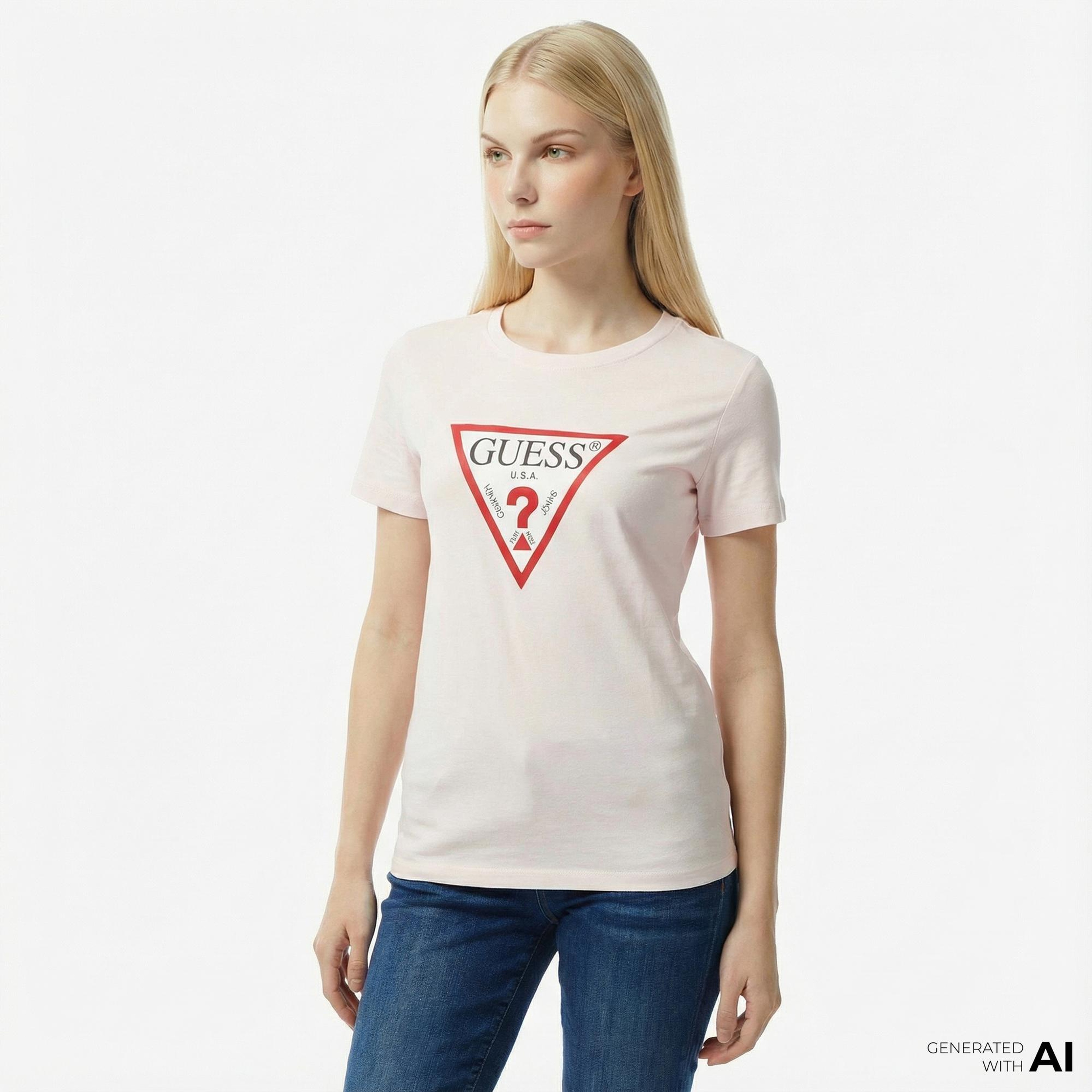 Guess Original Kadın Pembe T-Shirt