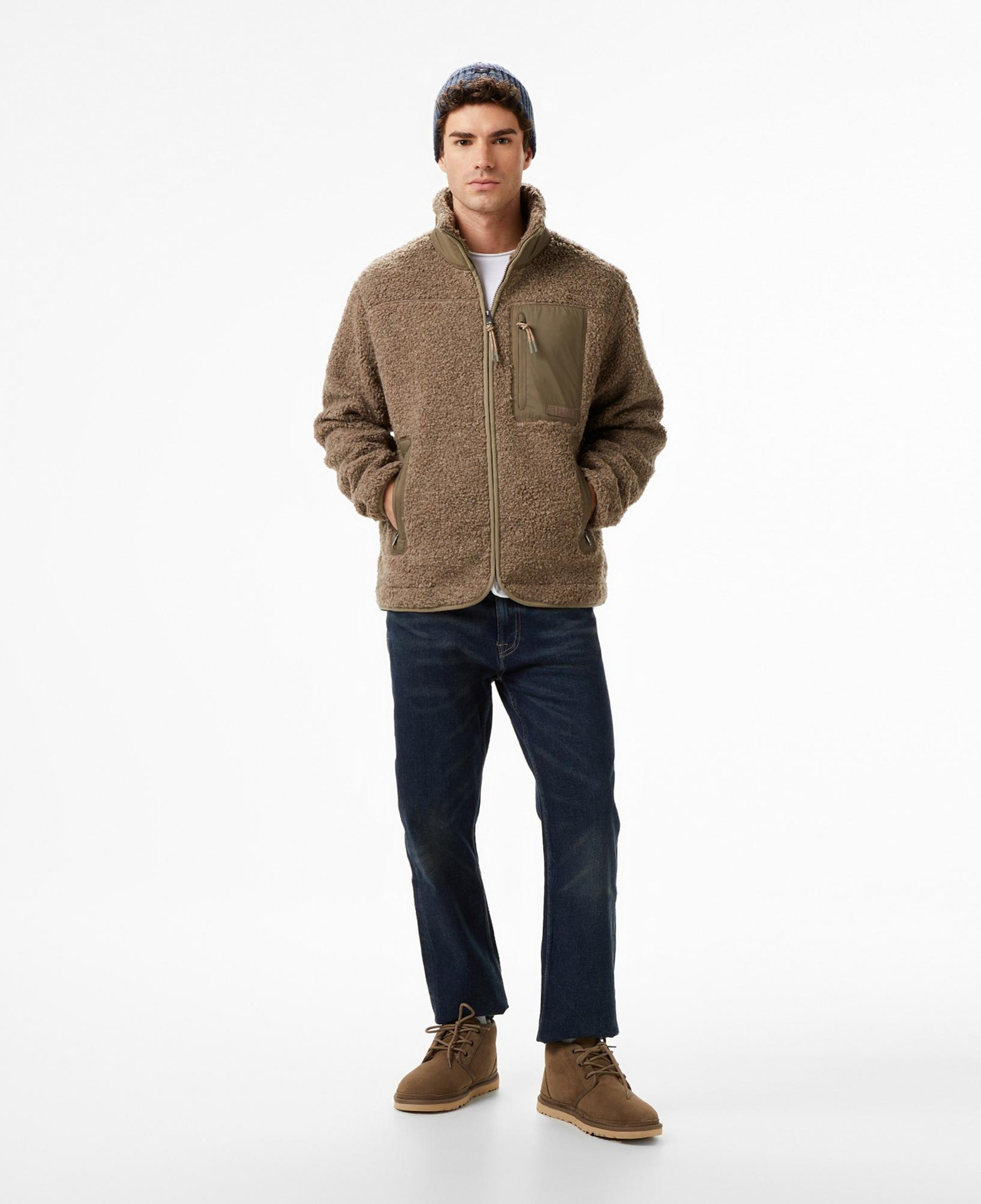 Tommy Hilfiger Teddy Through Erkek Fermuarlı Bej Ceket