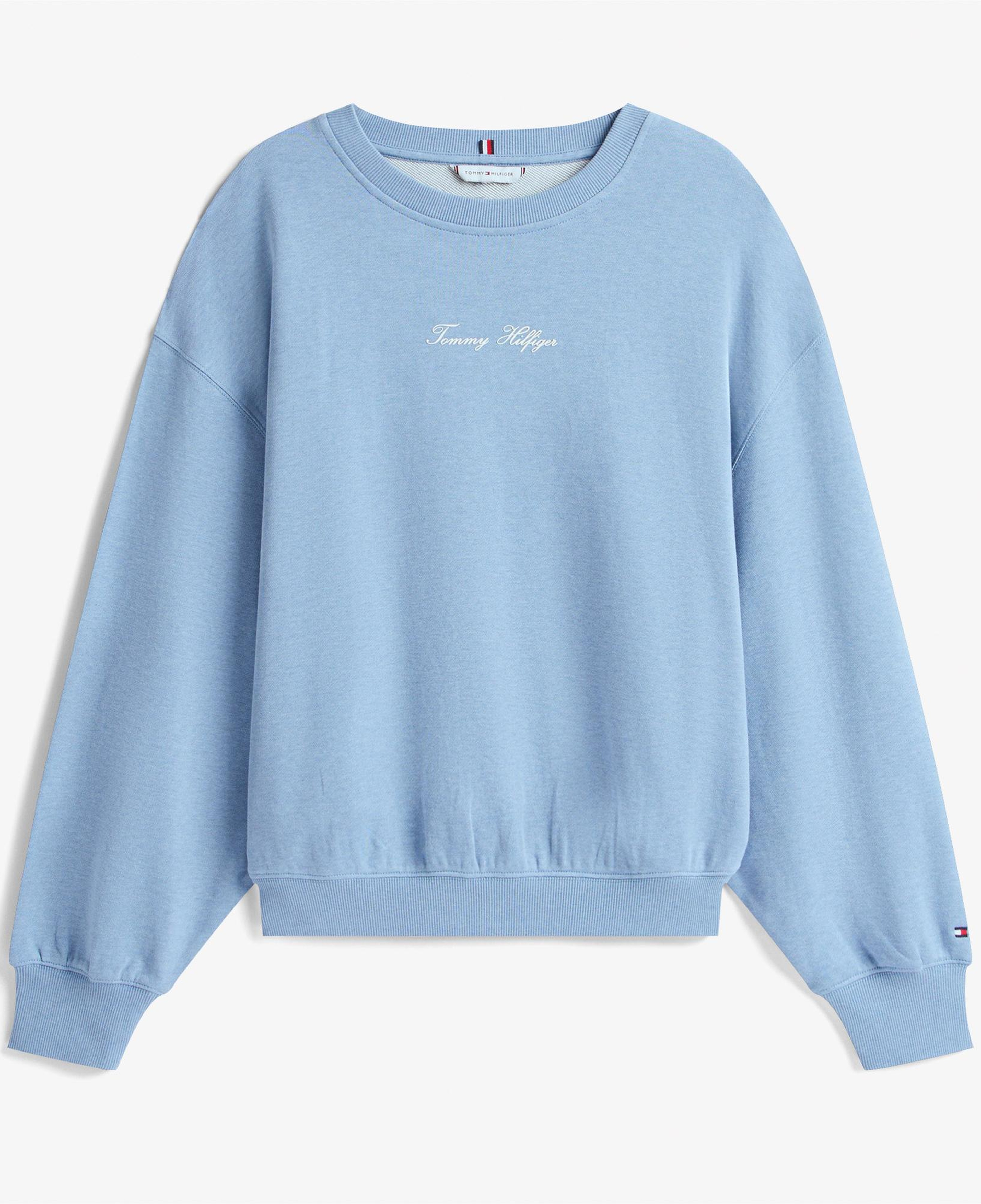 Tommy Hilfiger Classic Script Terry Kadın Mavi Sweatshirt