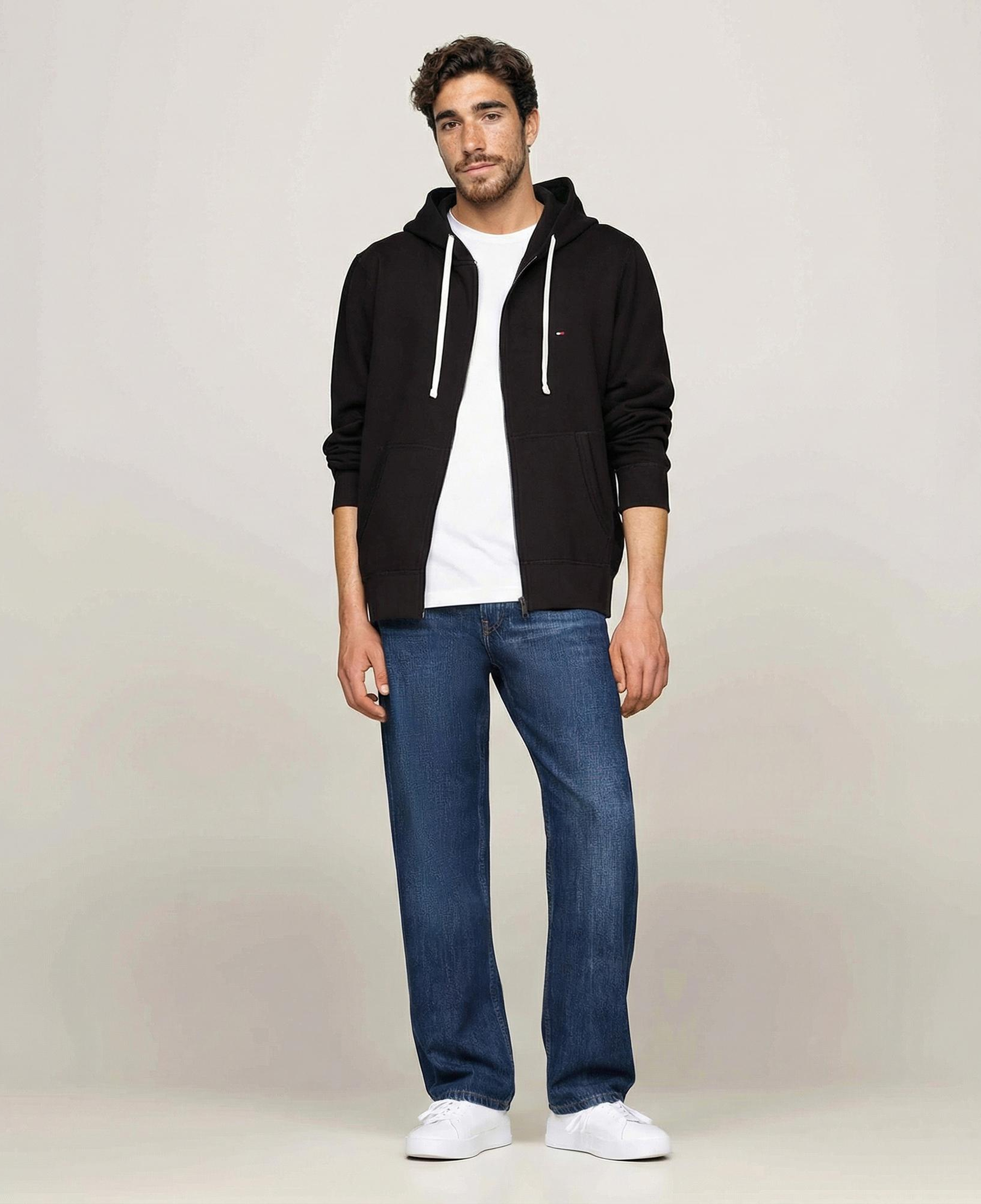 Tommy Hilfiger Erkek Siyah Hoodie