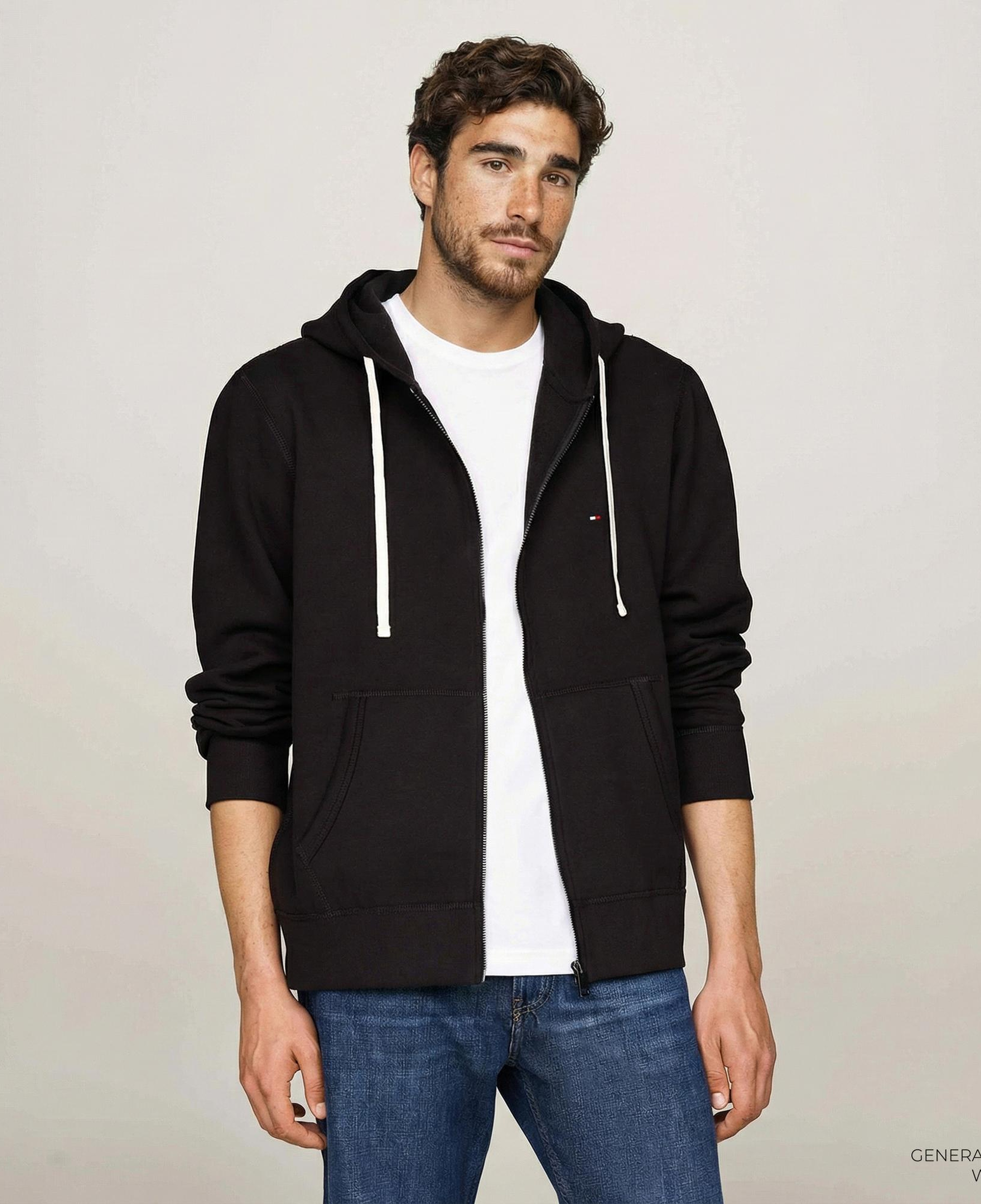 Tommy Hilfiger Erkek Siyah Hoodie