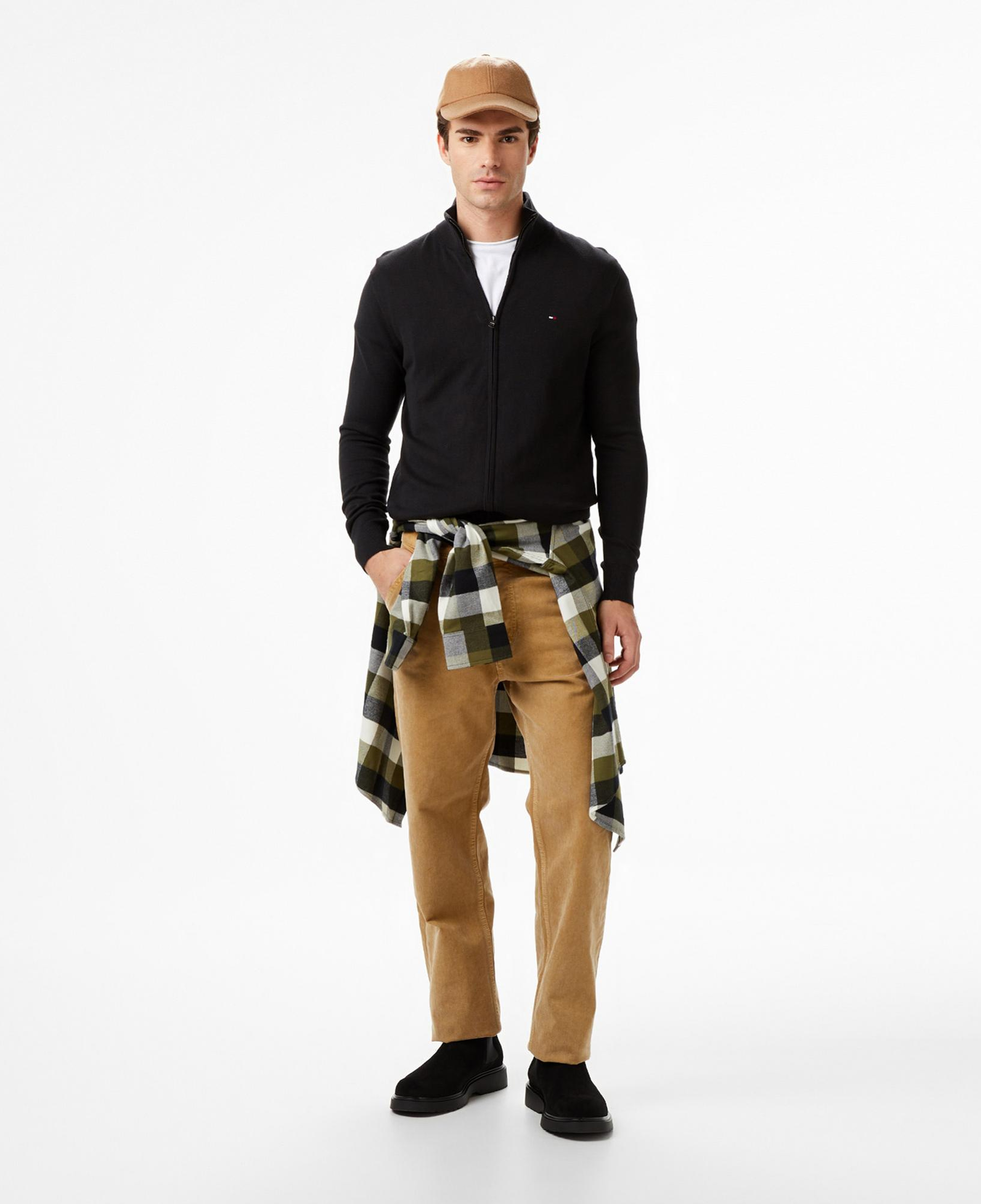 Tommy Hilfiger Essential Zip Erkek Siyah Triko Hırka