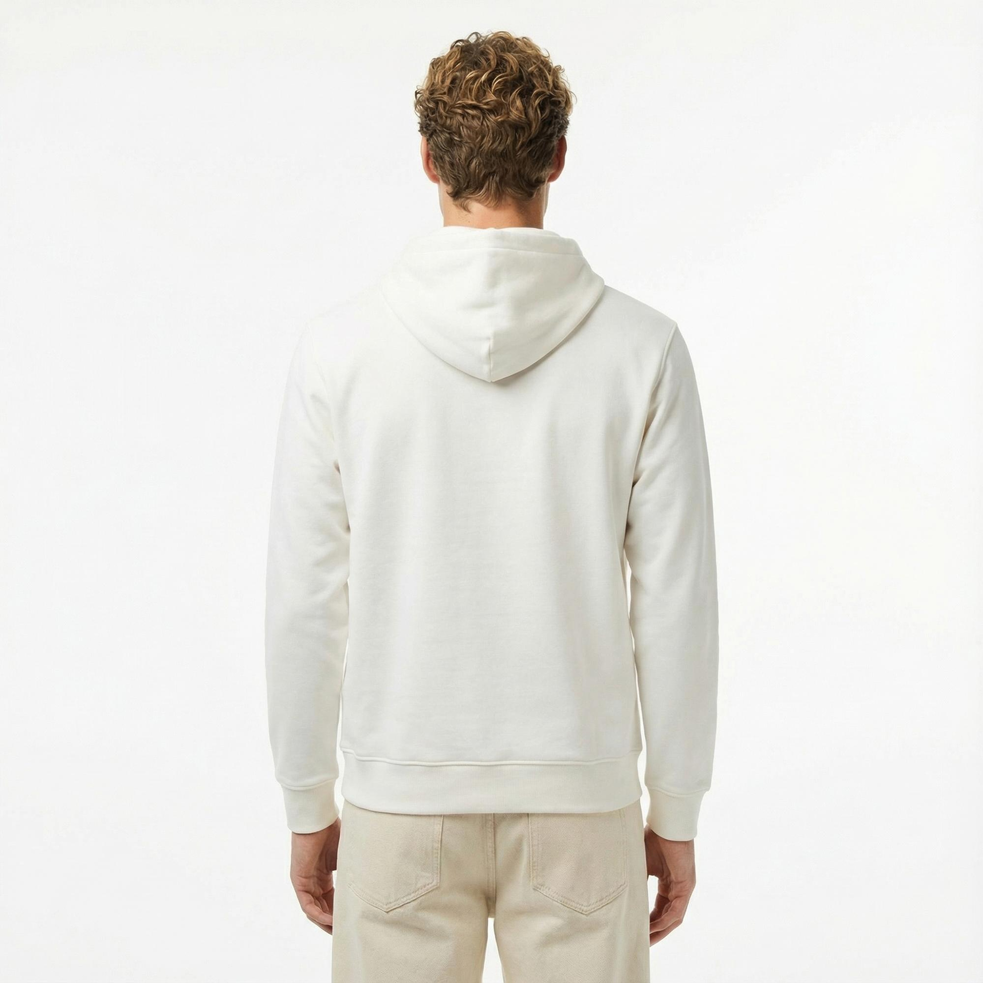 Tommy Jeans Regular Essential Flag Erkek Beyaz Hoodie