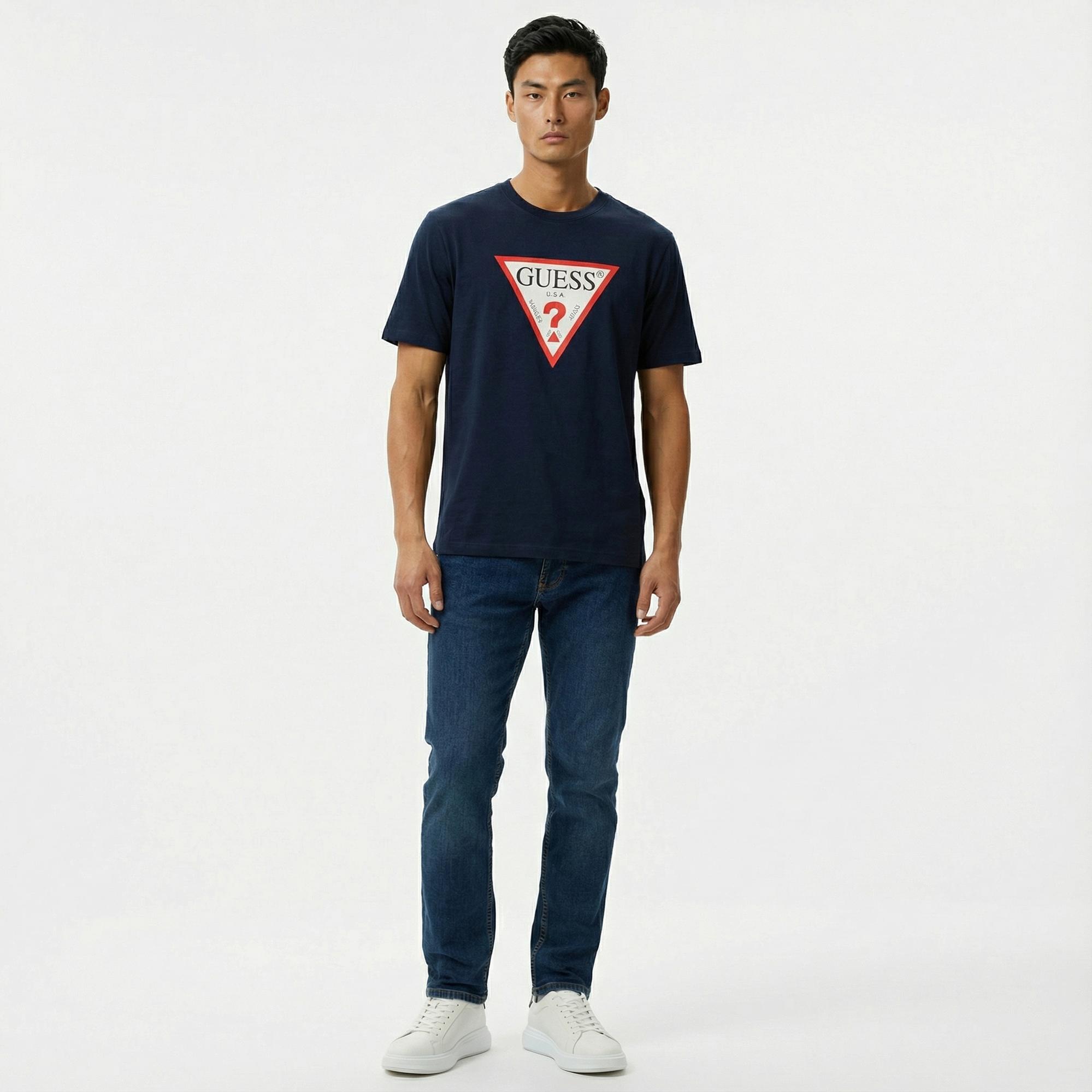 Guess Iconic Organic Heavy Erkek Lacivert T-Shirt
