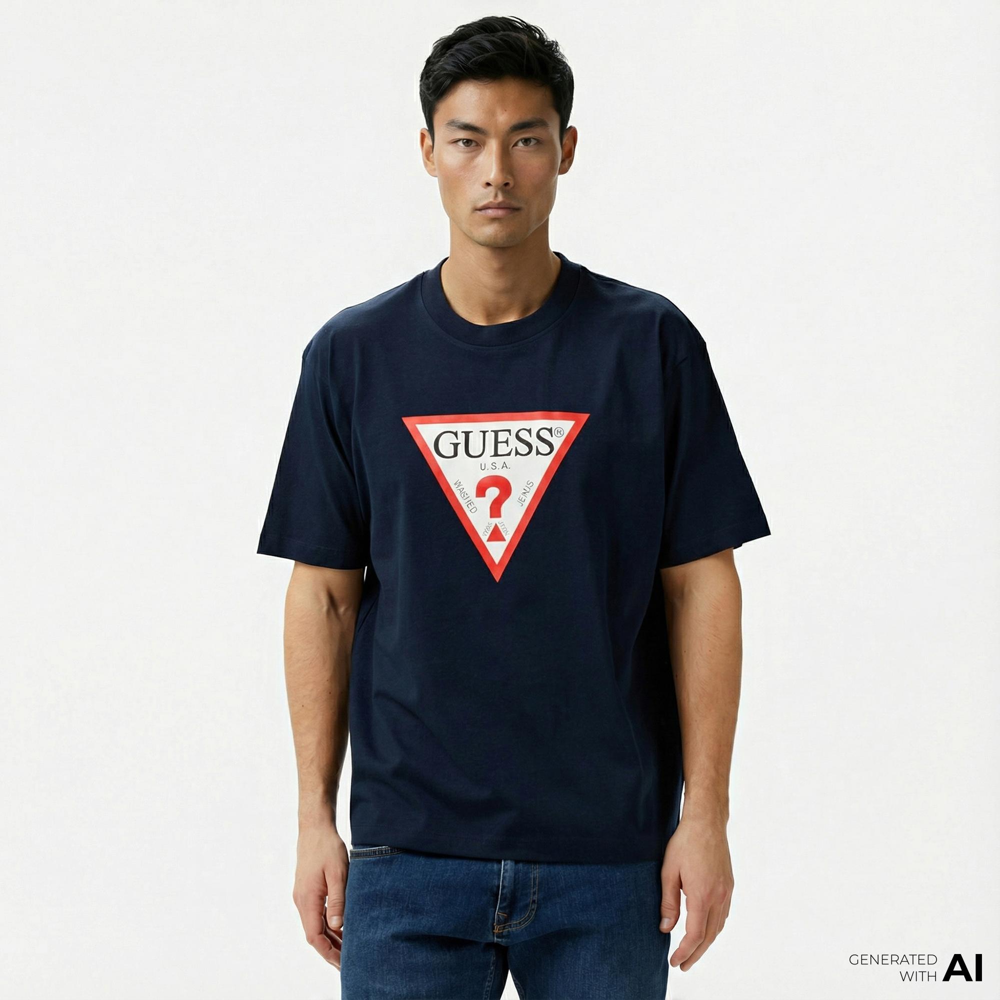 Guess Iconic Organic Heavy Erkek Lacivert T-Shirt