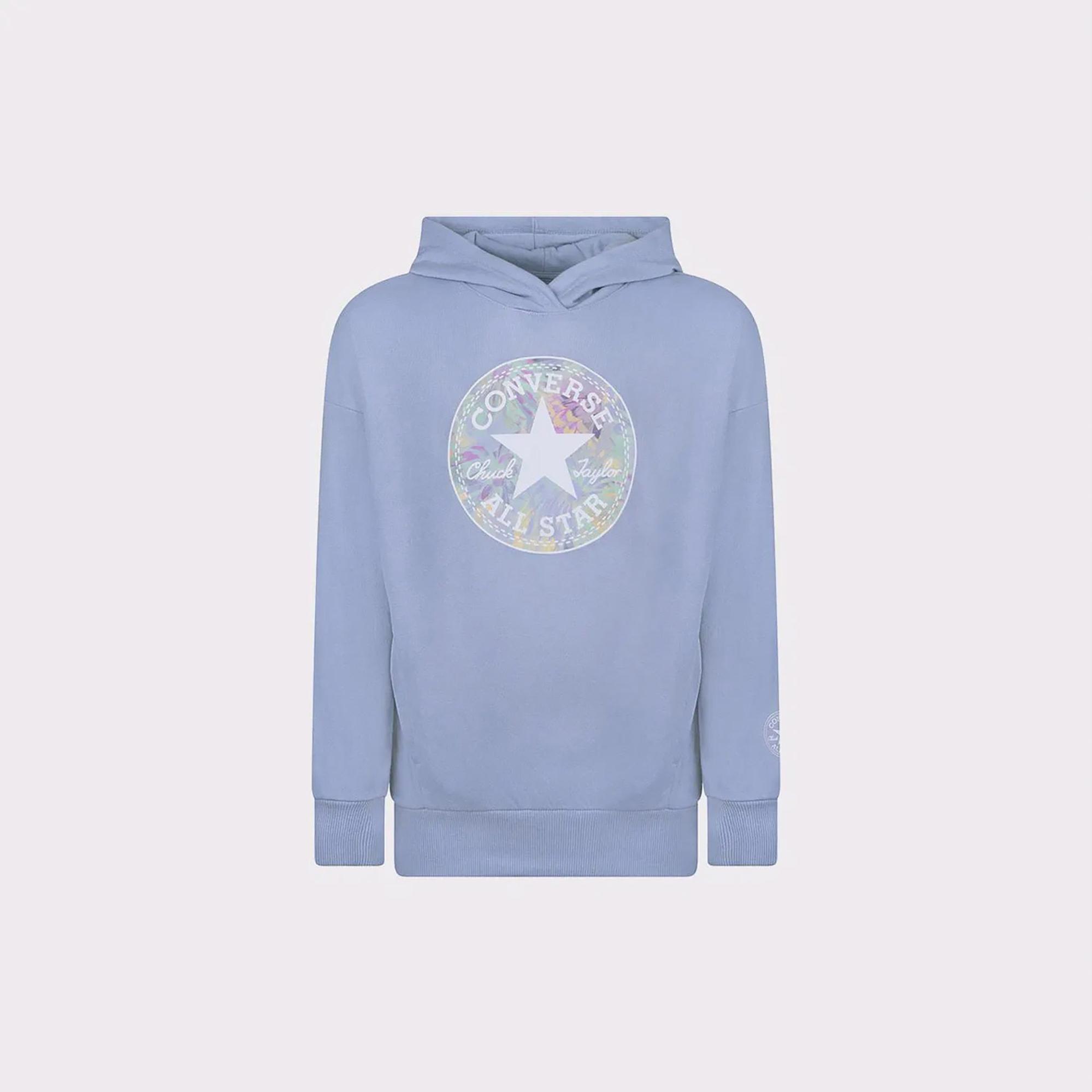 Converse Oversized Chuck Patch Çocuk Mavi Hoodie