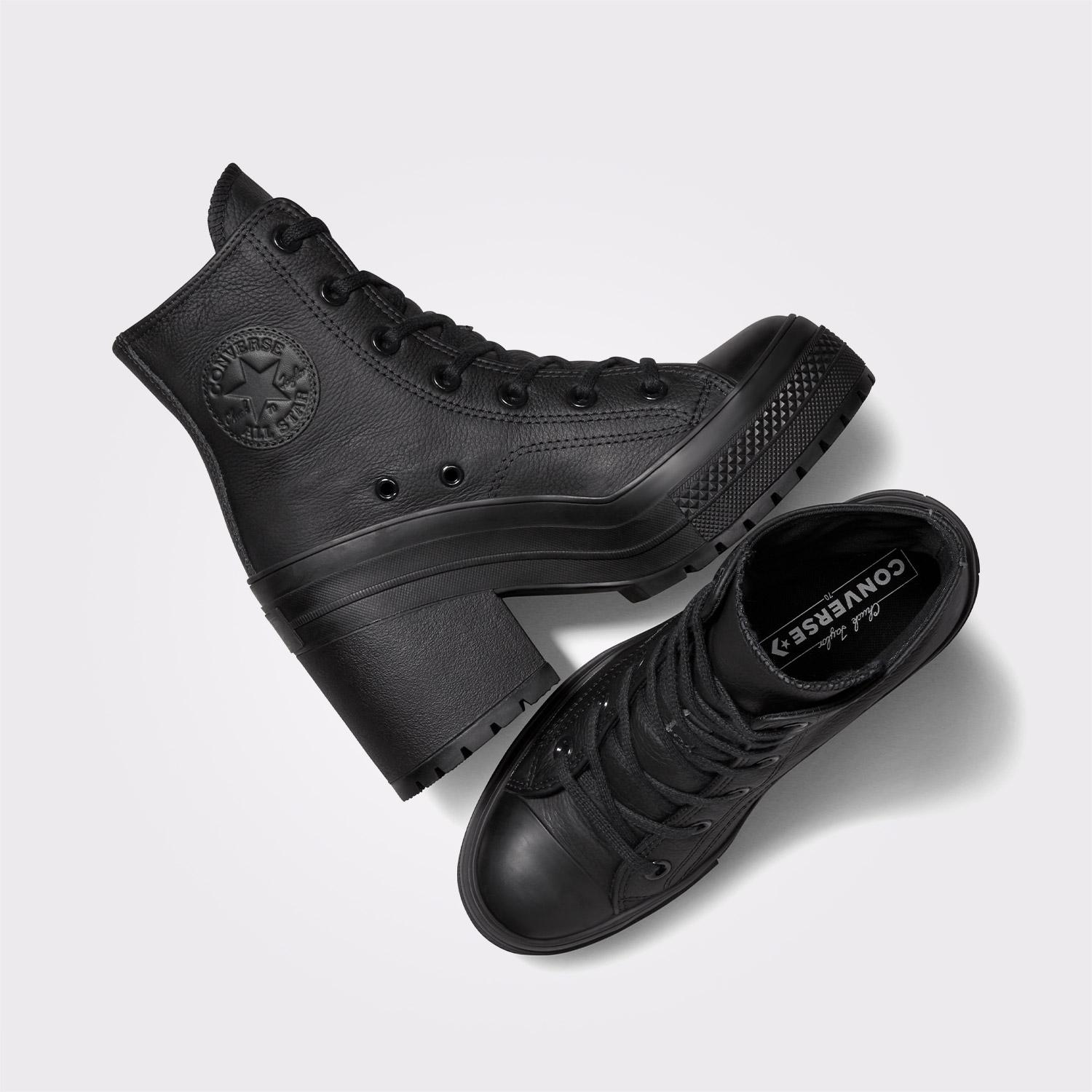 Converse Chuck 70 De Luxe Unisex Siyah Deri Platform Sneaker