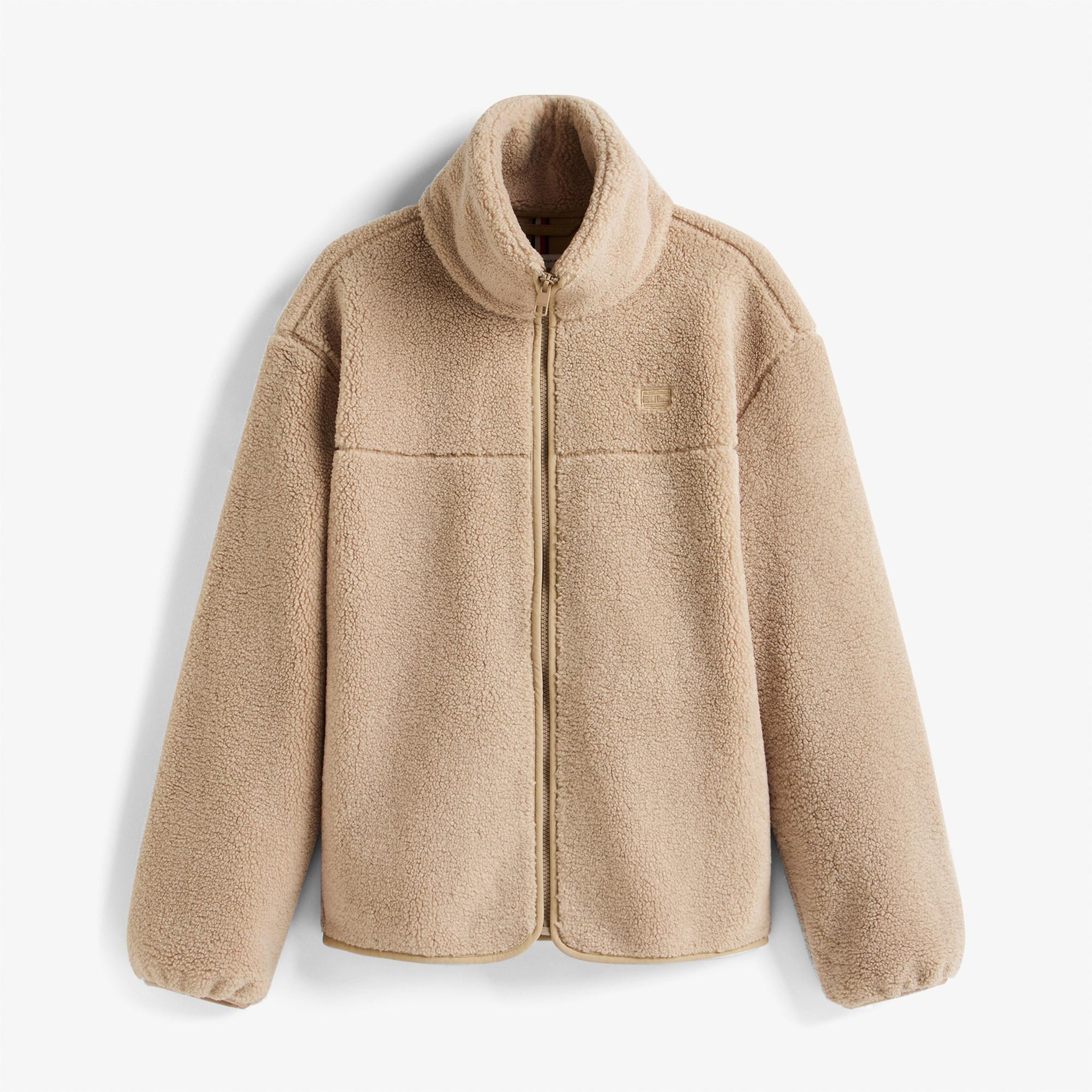 Tommy Hilfiger Teddy Zip Up Regular Kadın Bej Ceket