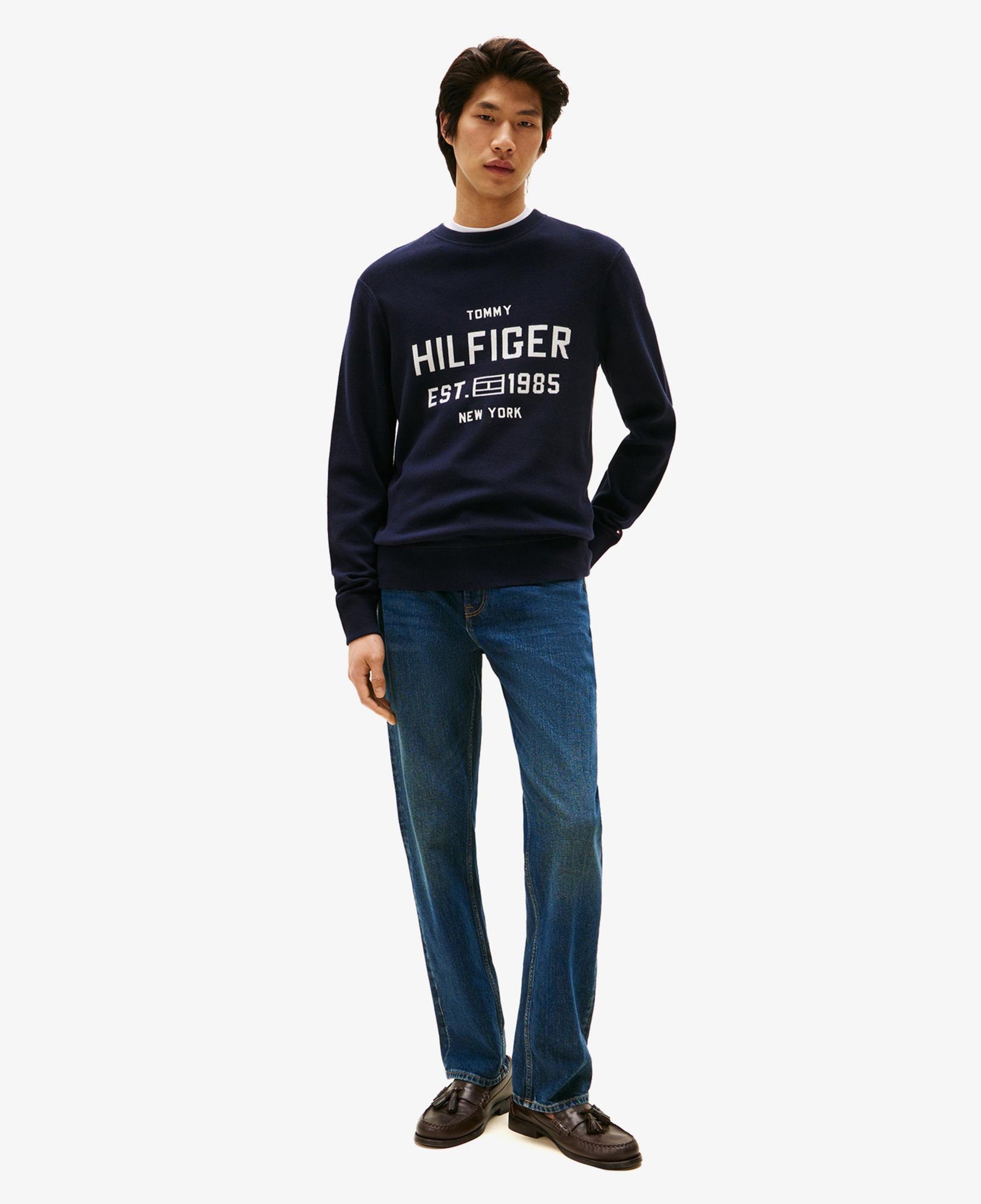 Tommy Hilfiger Athleisure Varsity Erkek Lacivert Kazak