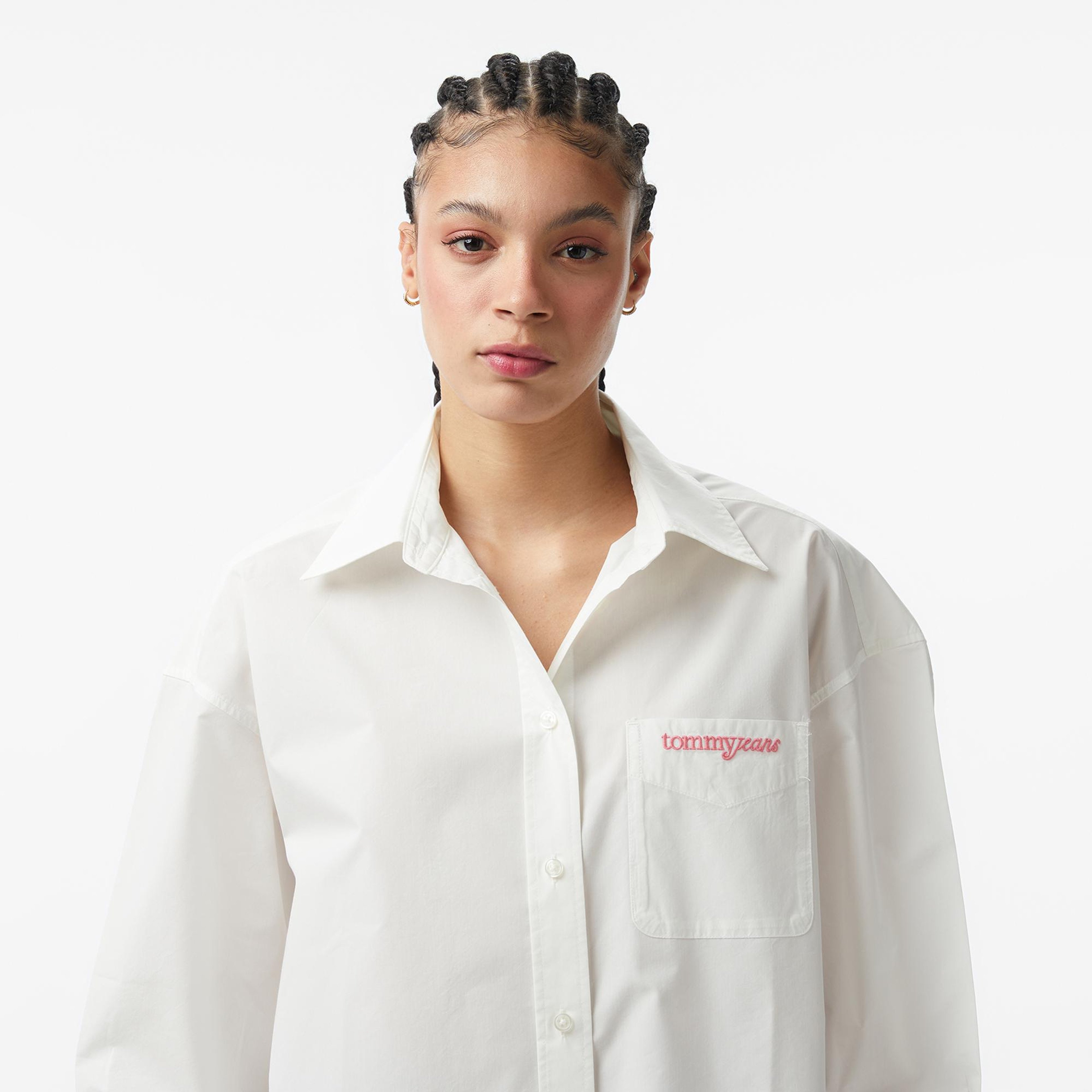 Tommy Hilfiger Script Kadın Beyaz Gömlek