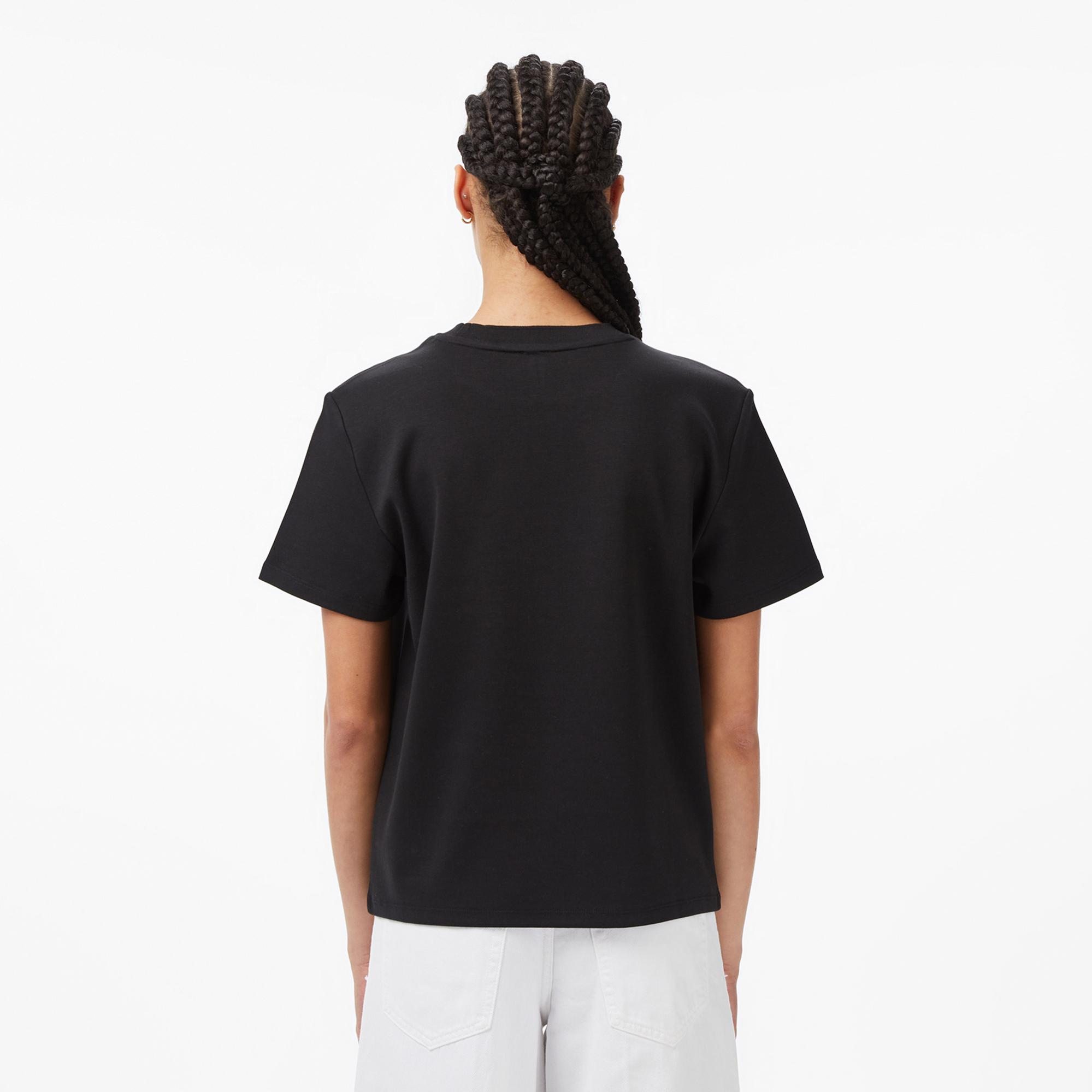 Calvin Klein Interlock Emblem Mock Kadın Siyah T-Shirt