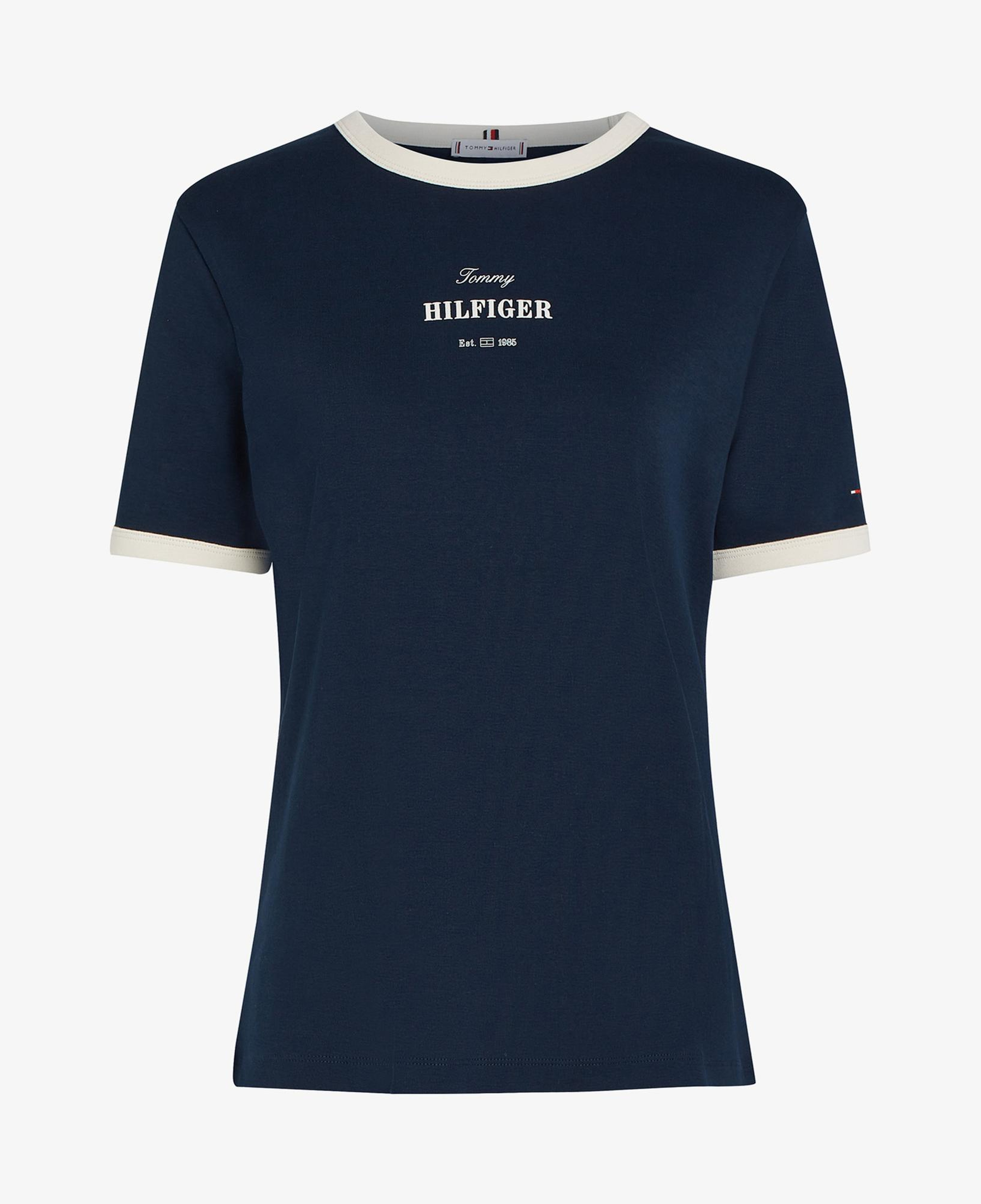 Tommy Hilfiger Reg Monotype Stripe Kadın Lacivert T-Shirt