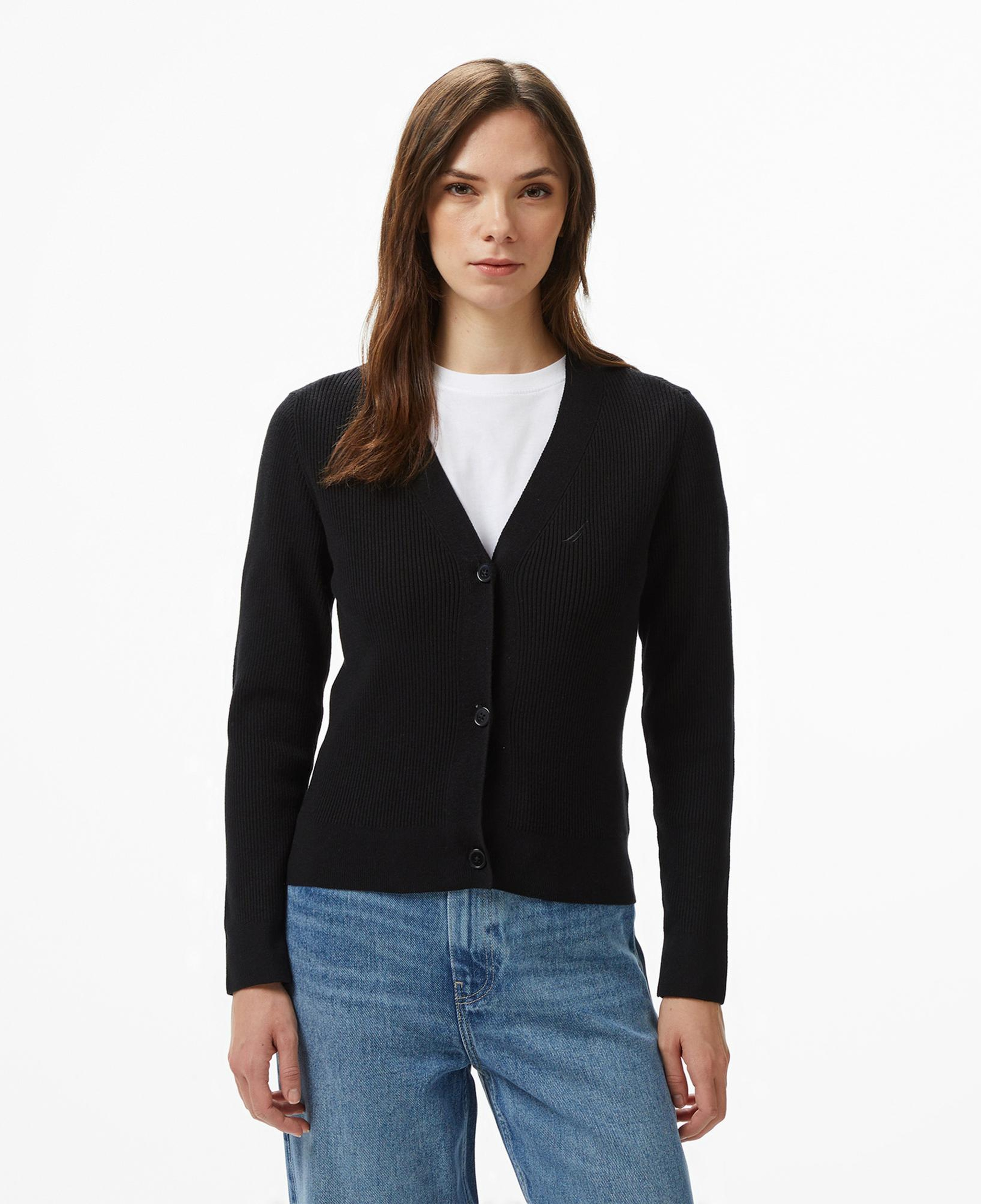 Nautica Kadın Siyah Regular Fit Hırka