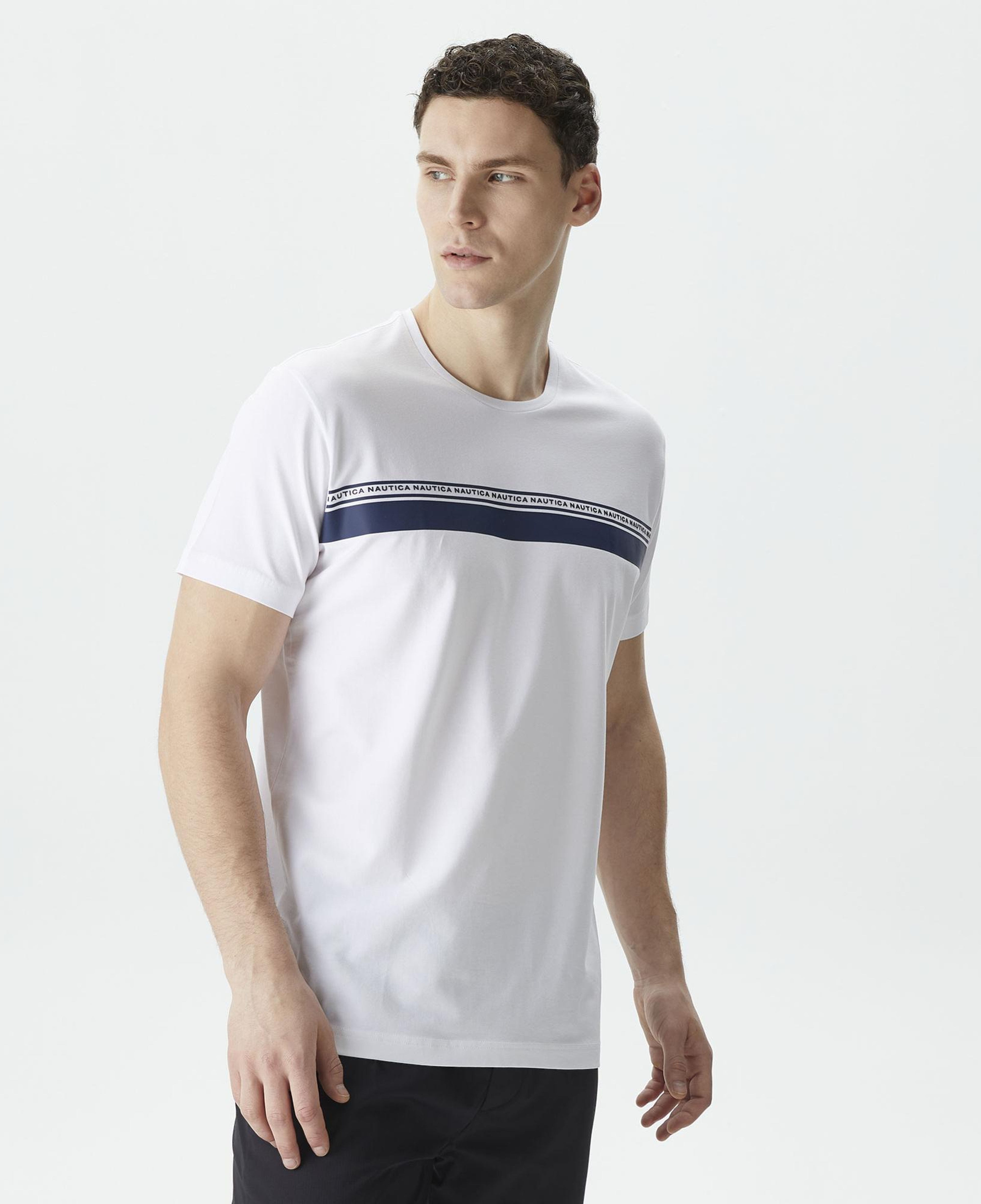 Nautica Erkek Beyaz Standart Fit T-Shirt