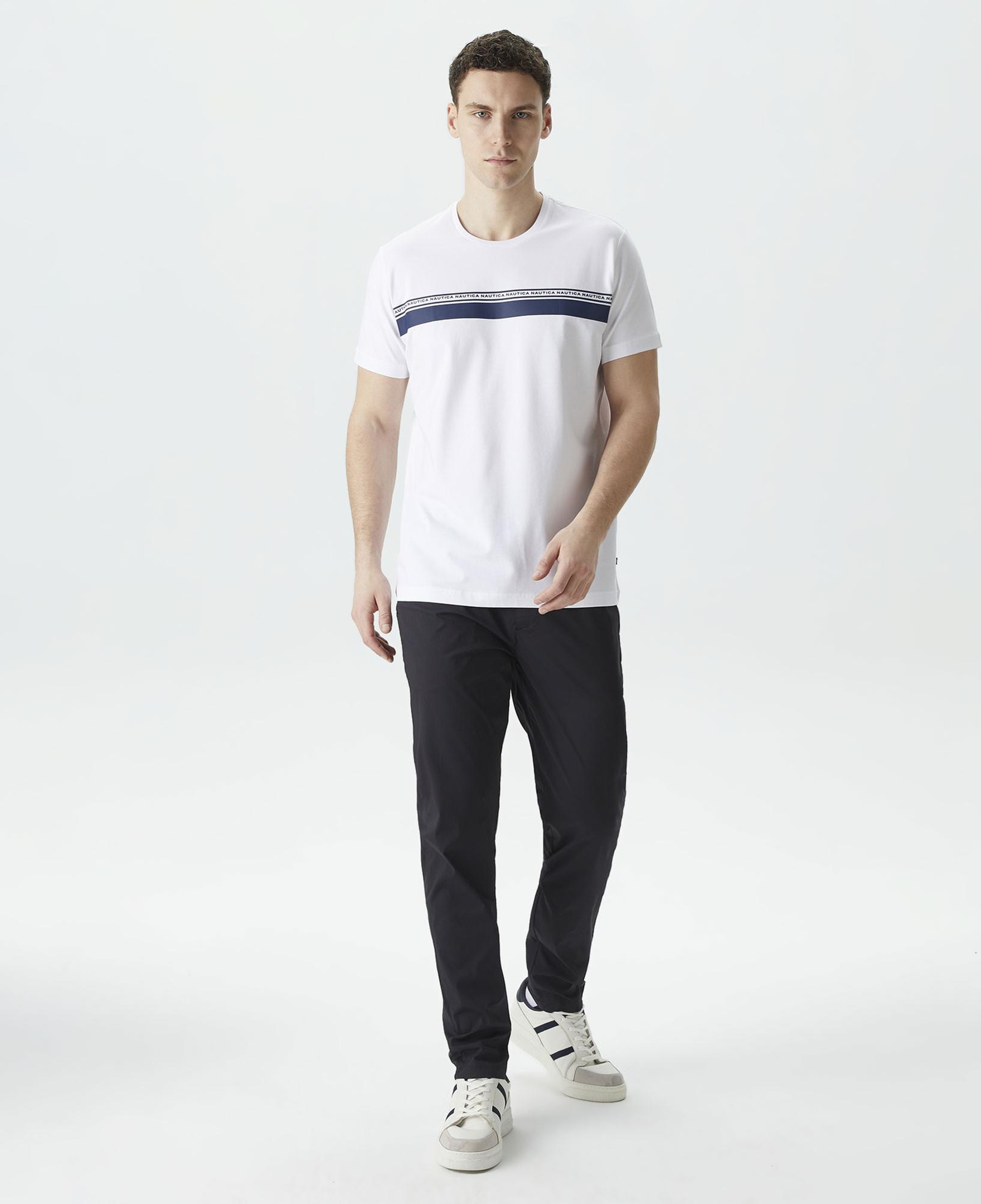 Nautica Erkek Beyaz Standart Fit T-Shirt