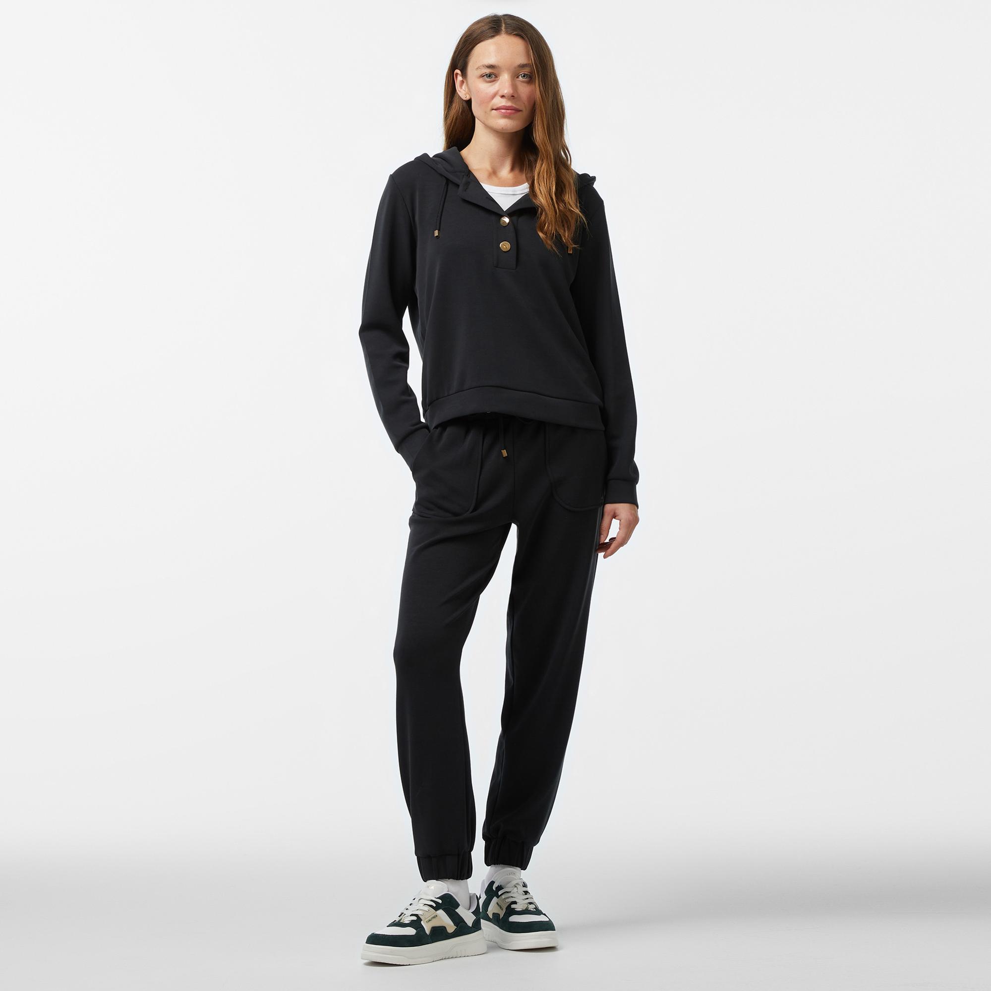 Nautica Kadın Siyah Regular Fit Eşofman Altı