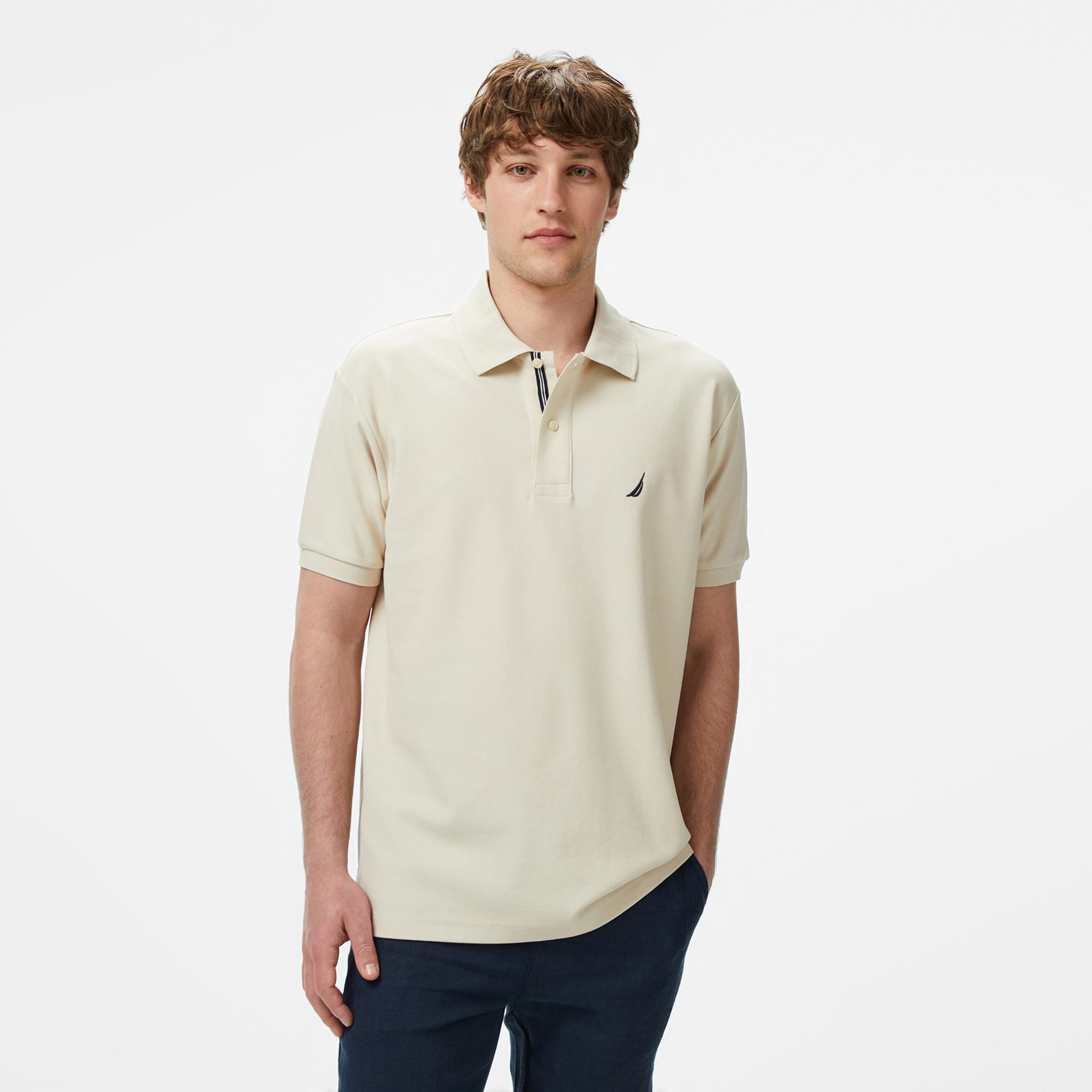 Nautica Erkek Bej Classic Fit Polo Yaka T-Shirt