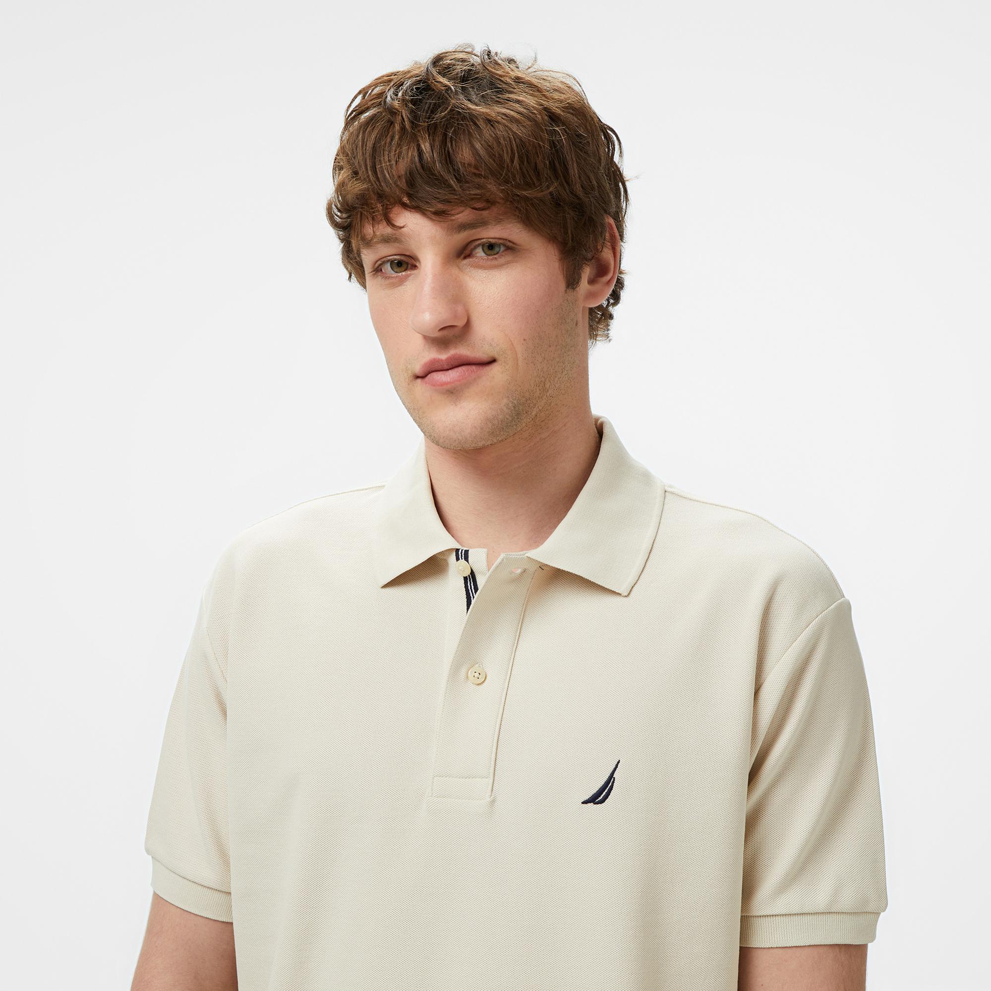 Nautica Erkek Bej Classic Fit Polo Yaka T-Shirt