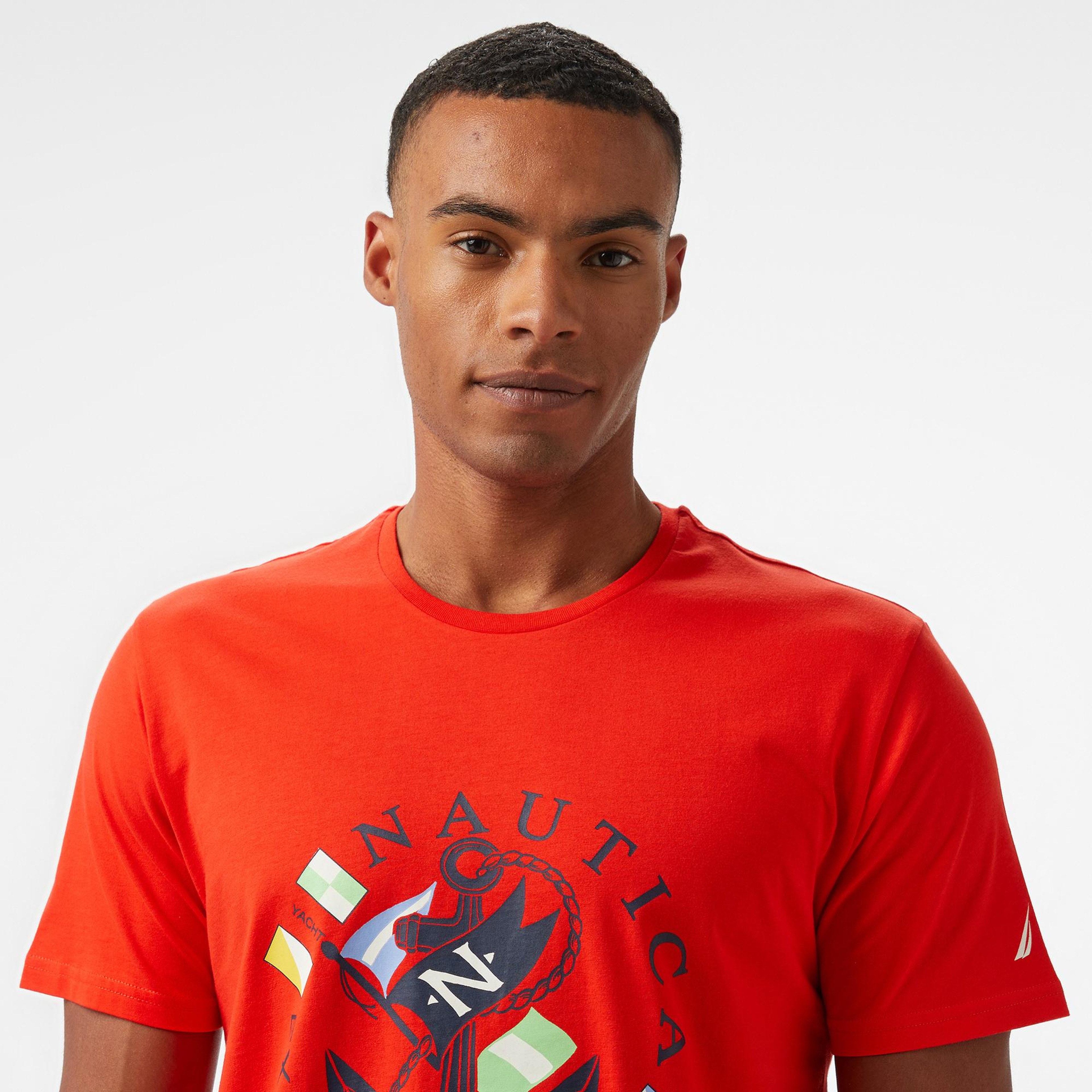 Nautica Erkek Kırmızı Standart Fit T-Shirt