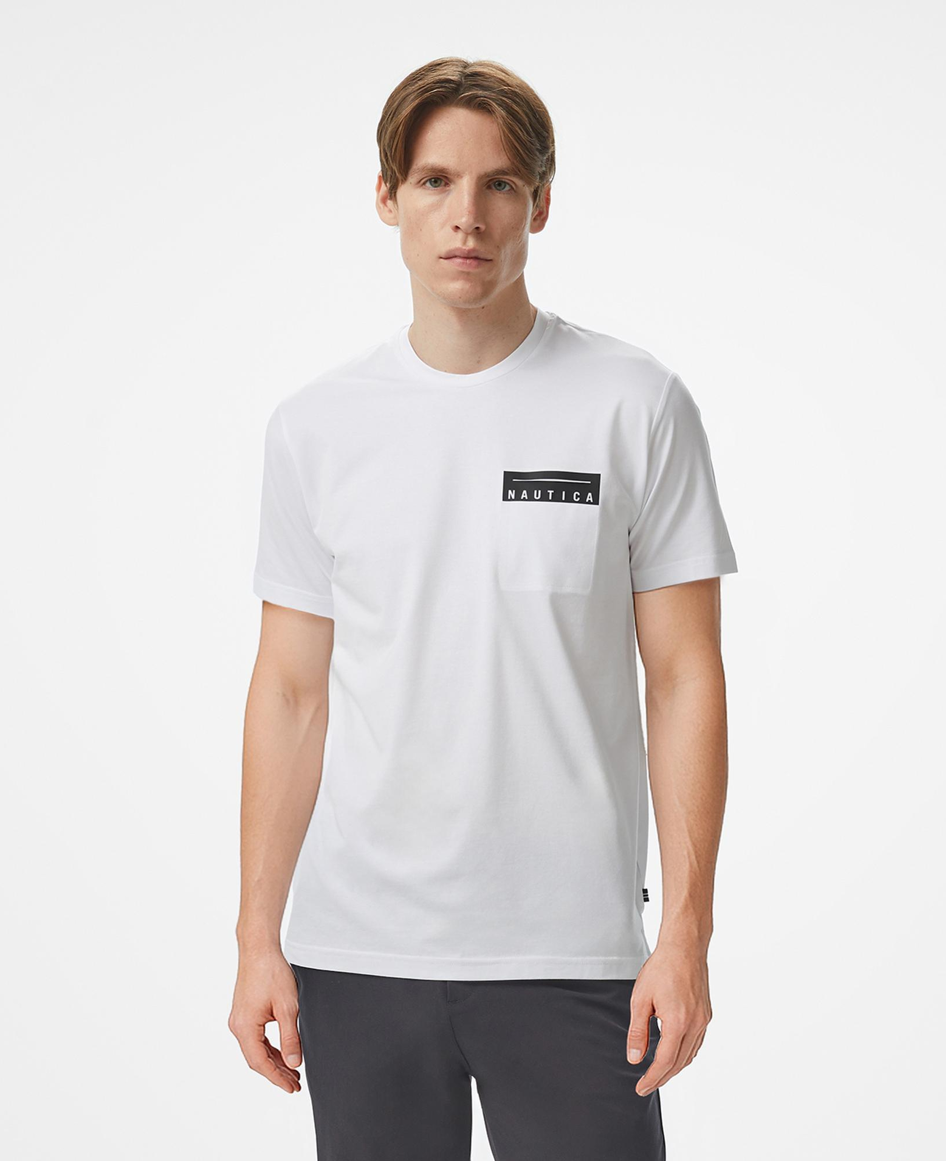 Nautica Erkek Beyaz Regular Fit Baskılı T-Shirt