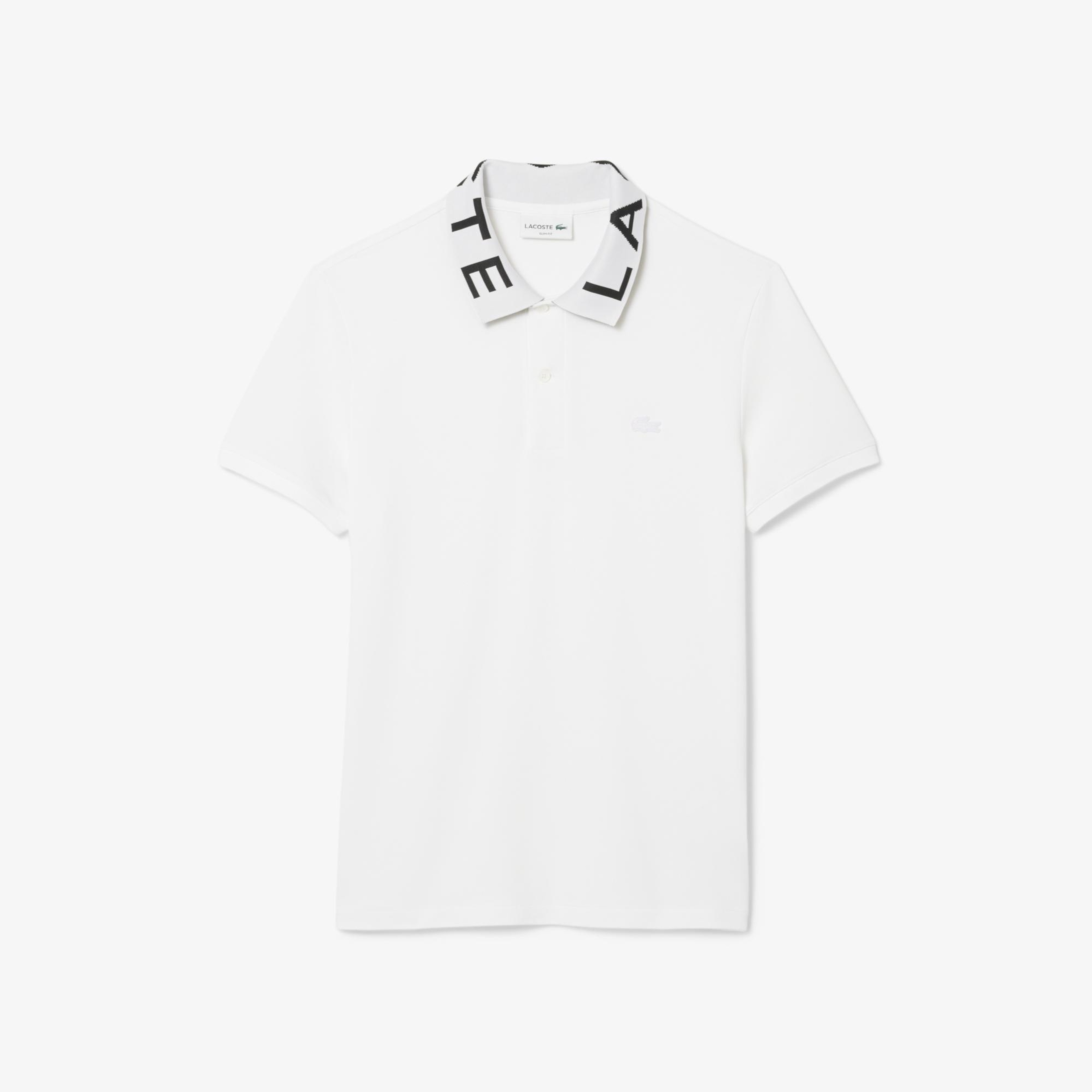 Lacoste Erkek Slim Fit Baskılı Beyaz Polo