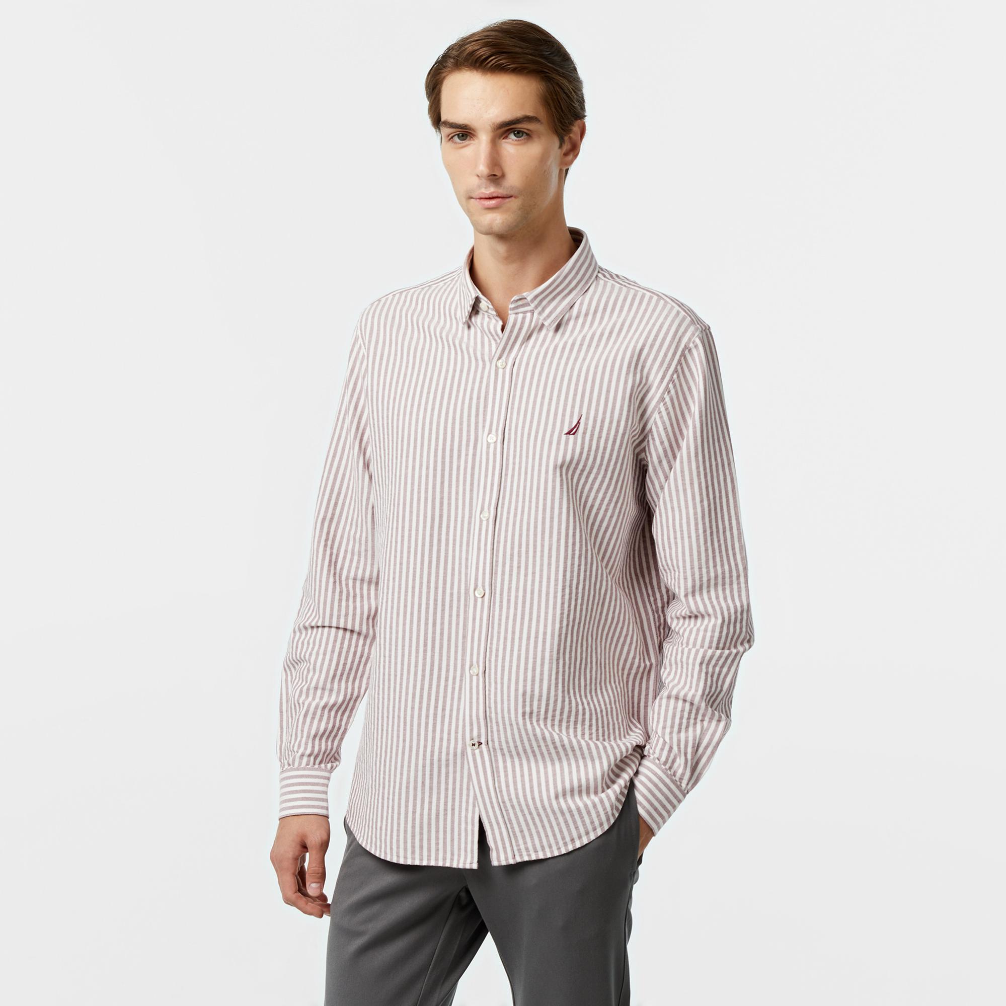Nautica Erkek Bordo Classic Fit Gömlek