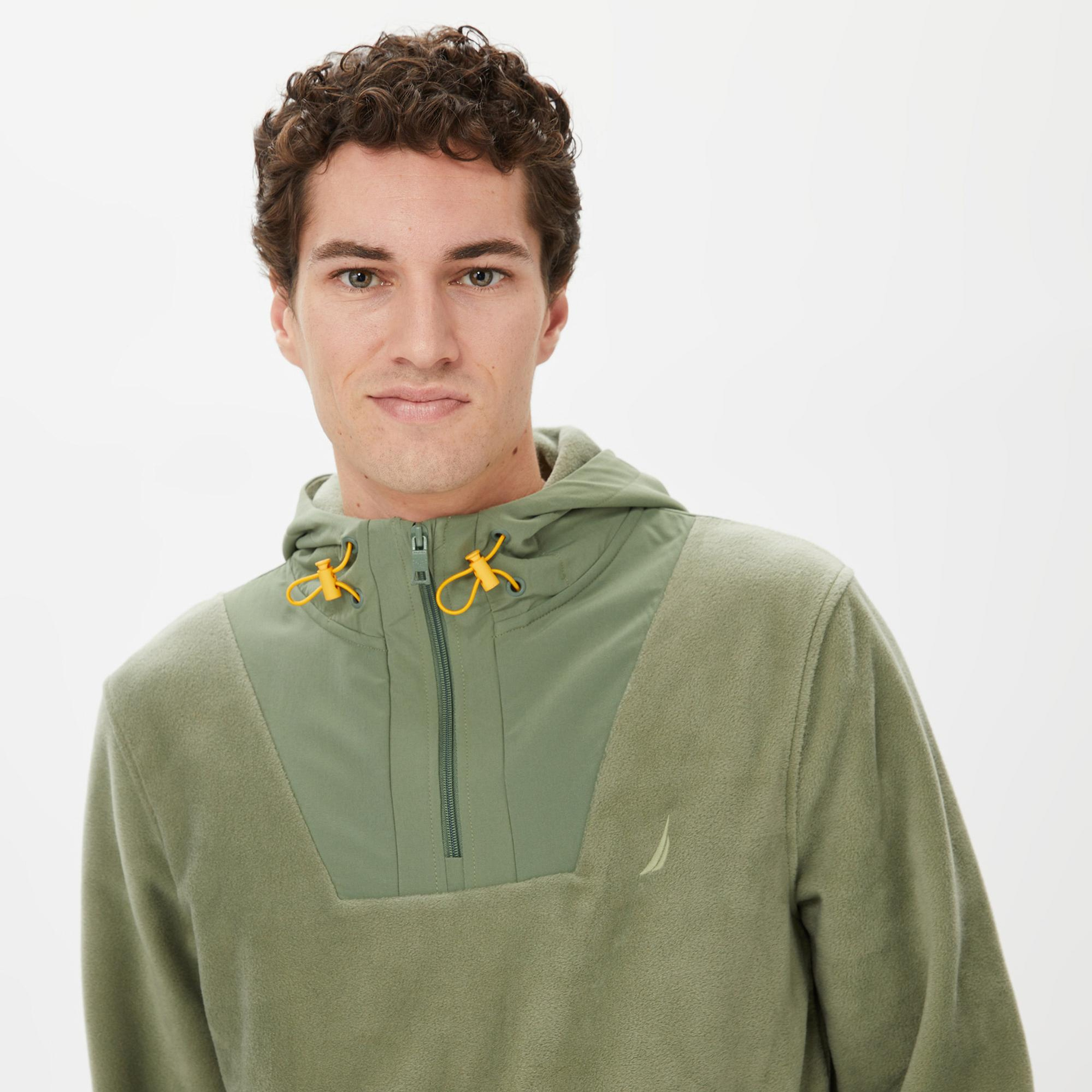 Nautica Erkek Yeşil Standart Fit Kapüşonlu Sweatshirt