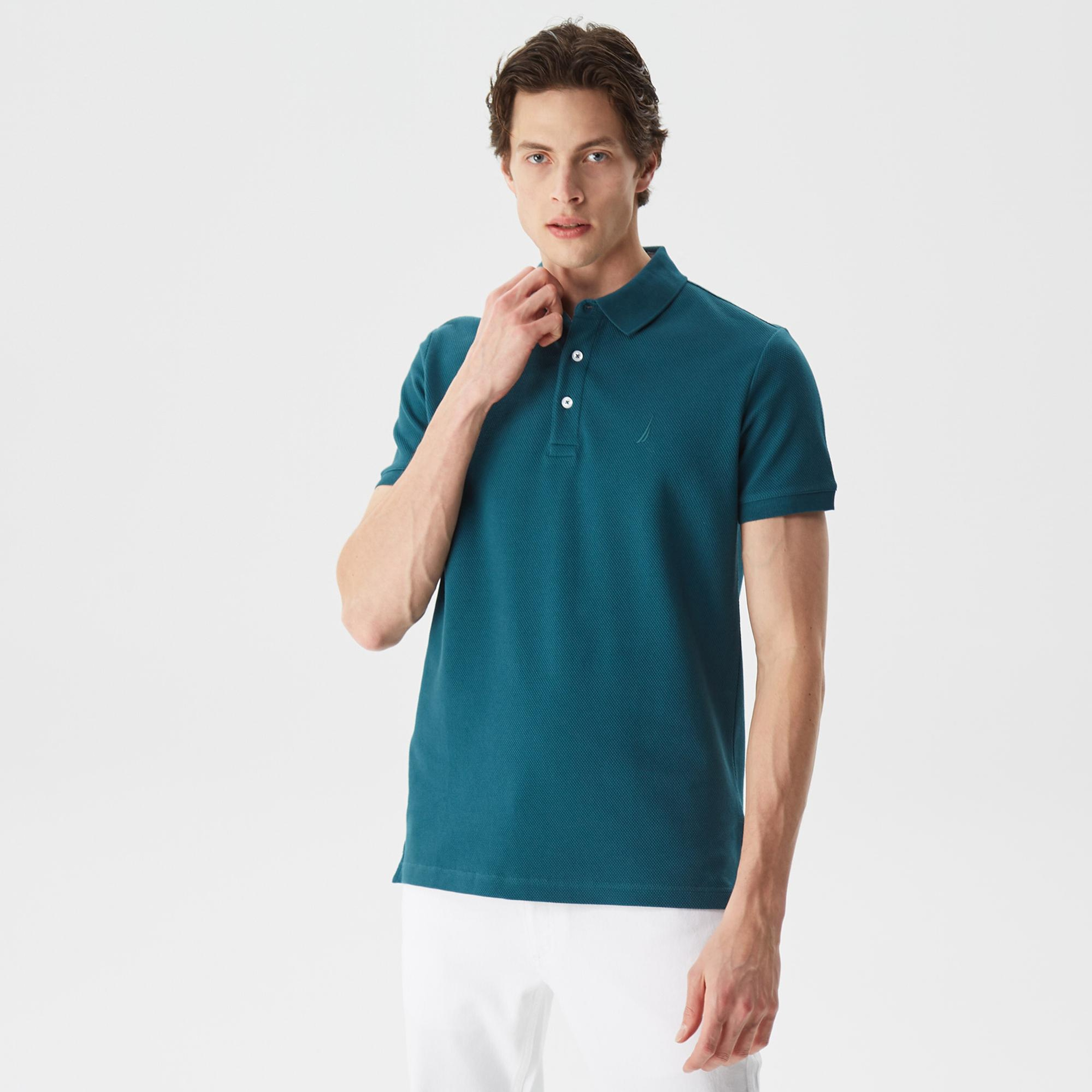 Nautica Erkek Yeşil Slim Fit Kısa Kollu Polo Yaka T-Shirt