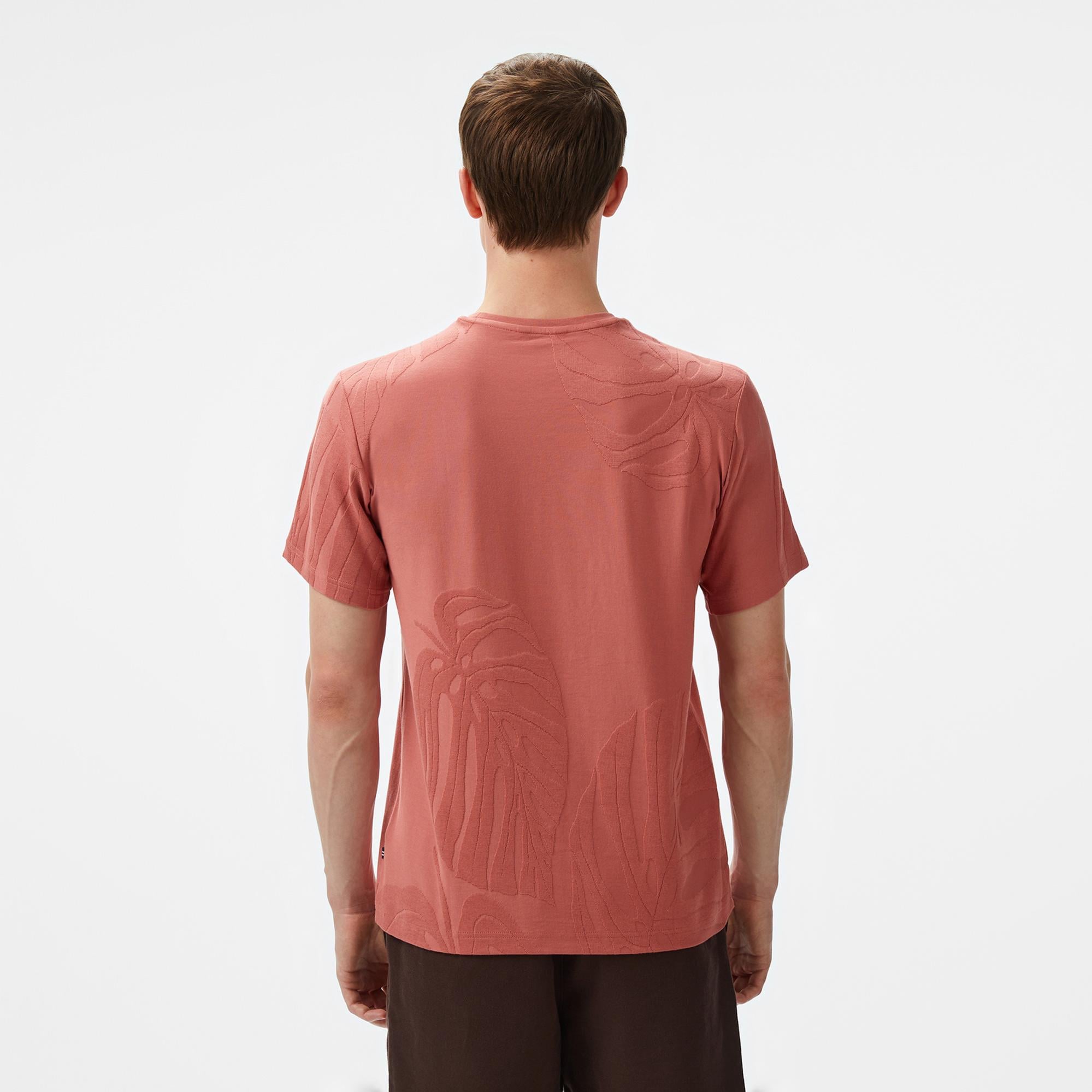 Nautica Erkek Kahverengi Regular Fit DEsenli T-Shirt