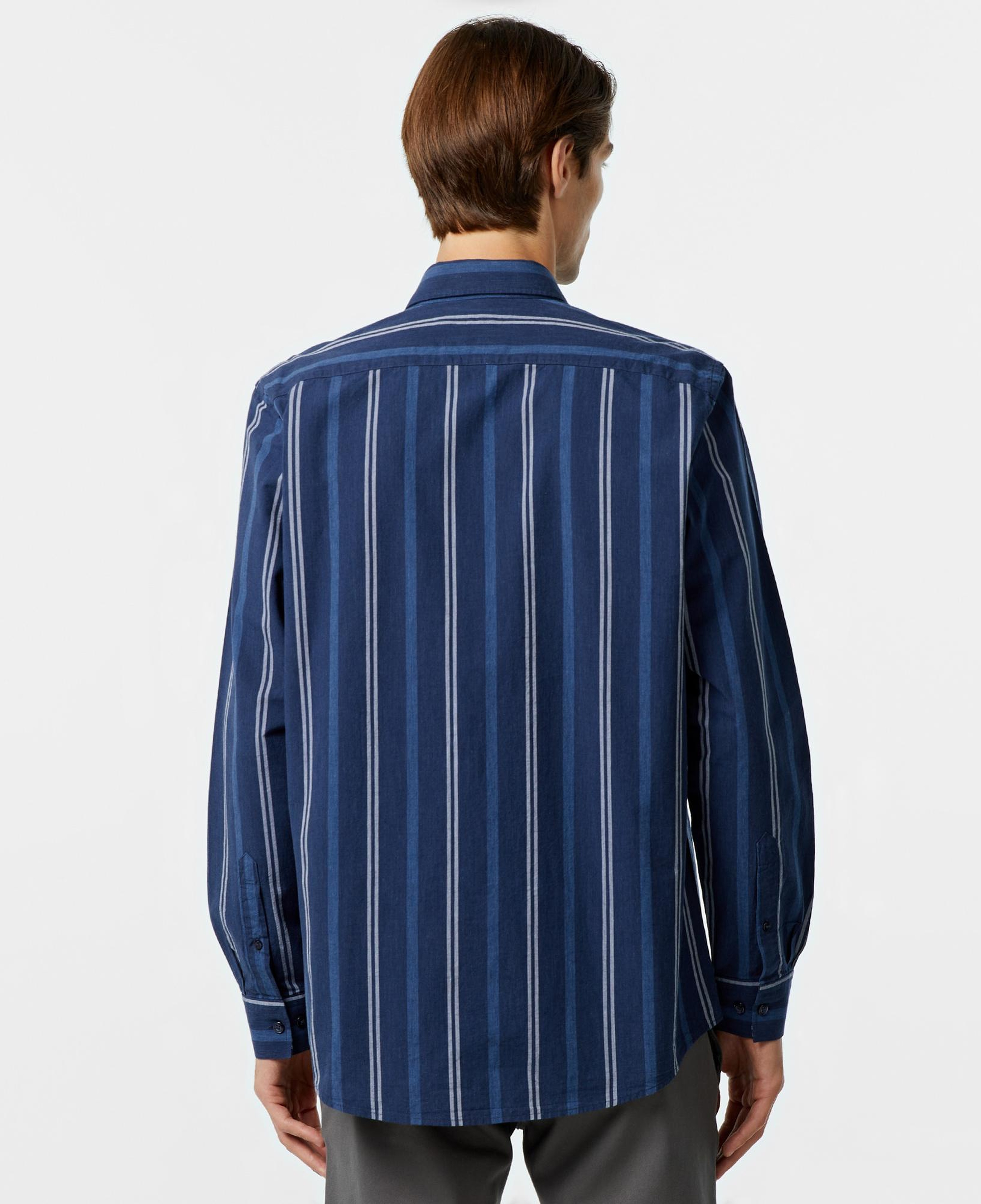 Nautica Erkek Lacivert Classic Fit Çizgili Gömlek